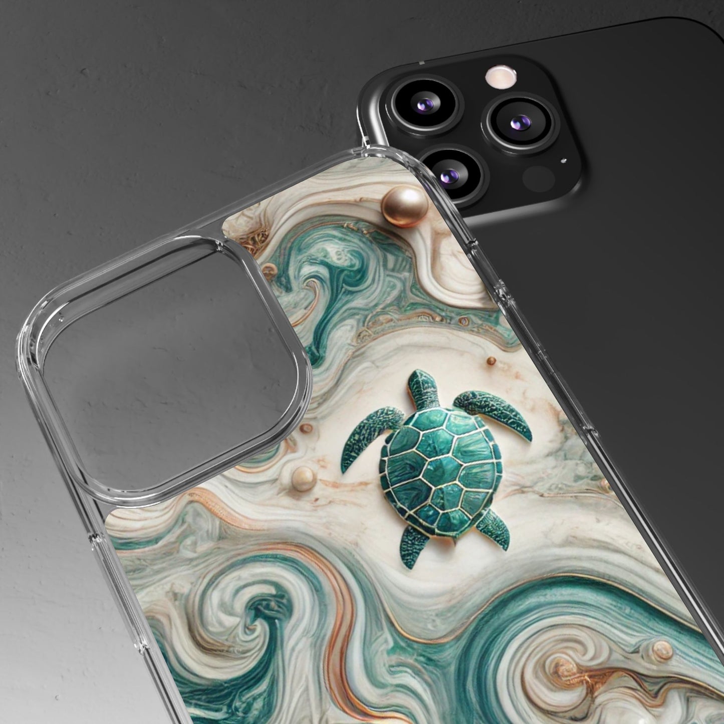 Ocean Marble Turtle Phone Case – Artistic Protection for Sea Lovers