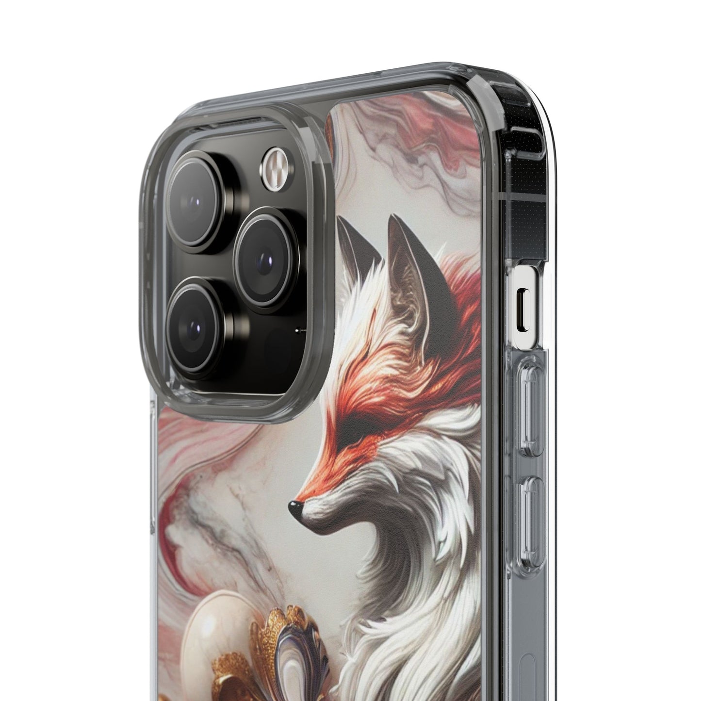 Artistic Fox Clear Phone Case – Stylish Protection for Animal Lovers