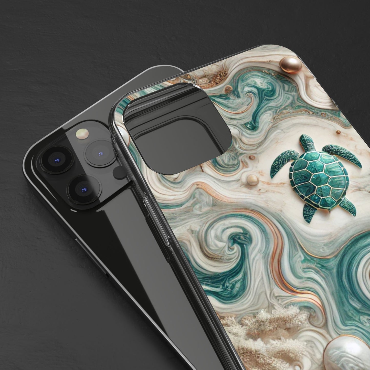 Ocean Marble Turtle Phone Case – Artistic Protection for Sea Lovers