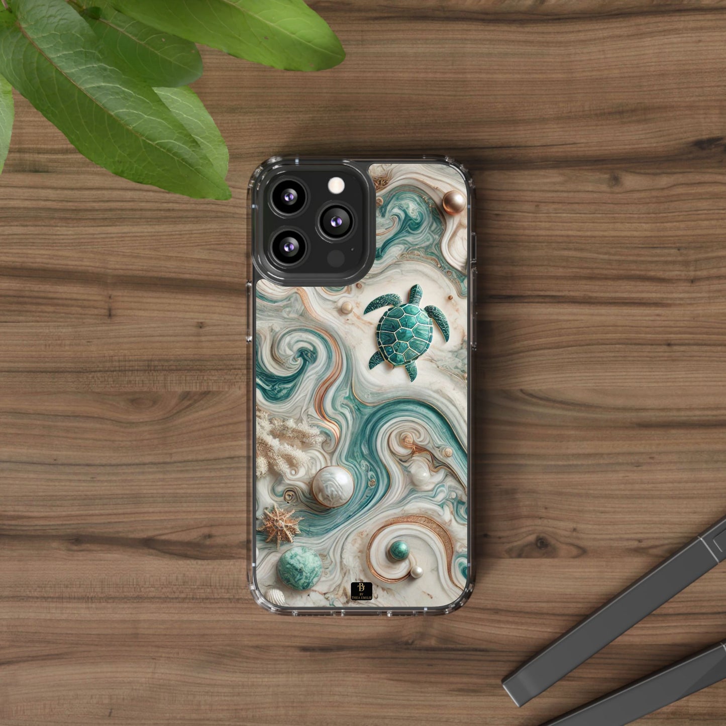 Ocean Marble Turtle Phone Case – Artistic Protection for Sea Lovers