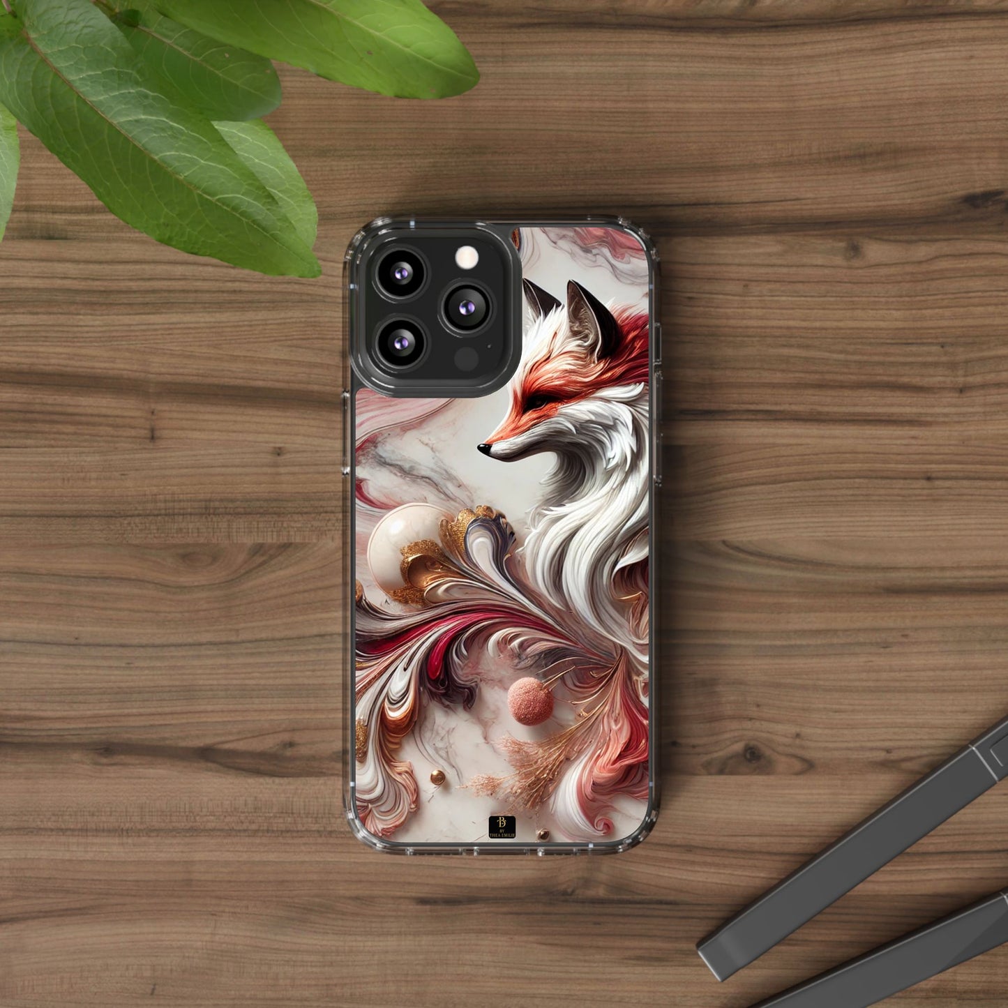 Artistic Fox Clear Phone Case – Stylish Protection for Animal Lovers