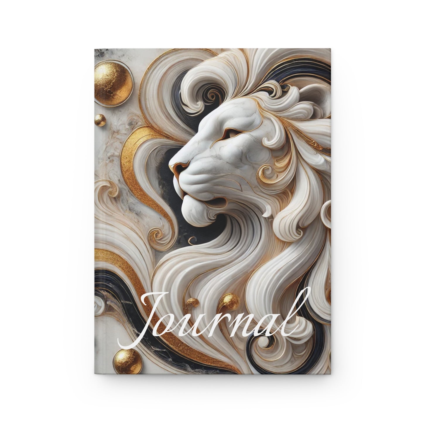 Golden Marble Lion Journal – Hardcover Notebook for Writers & Dreamers