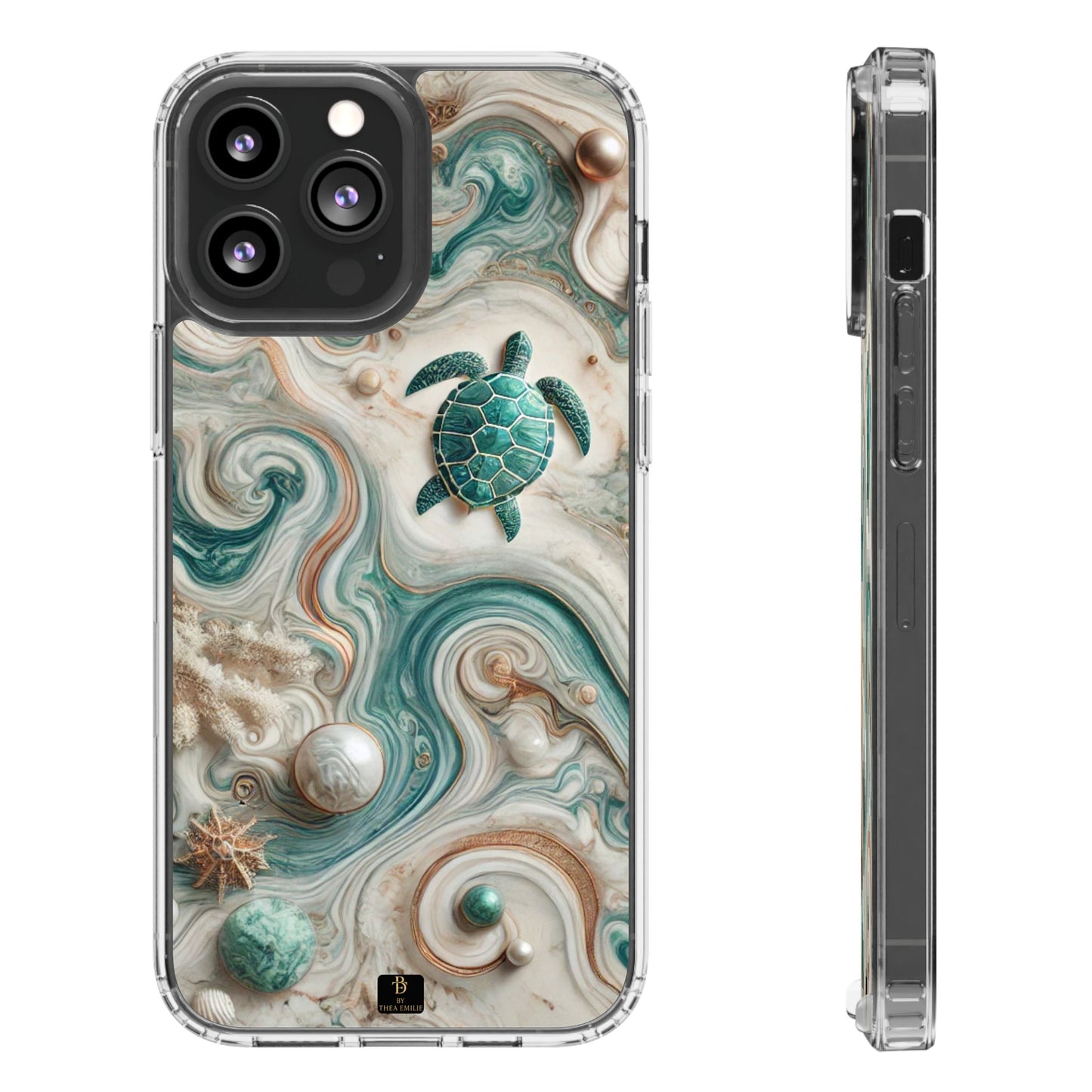 Ocean Marble Turtle Phone Case – Artistic Protection for Sea Lovers