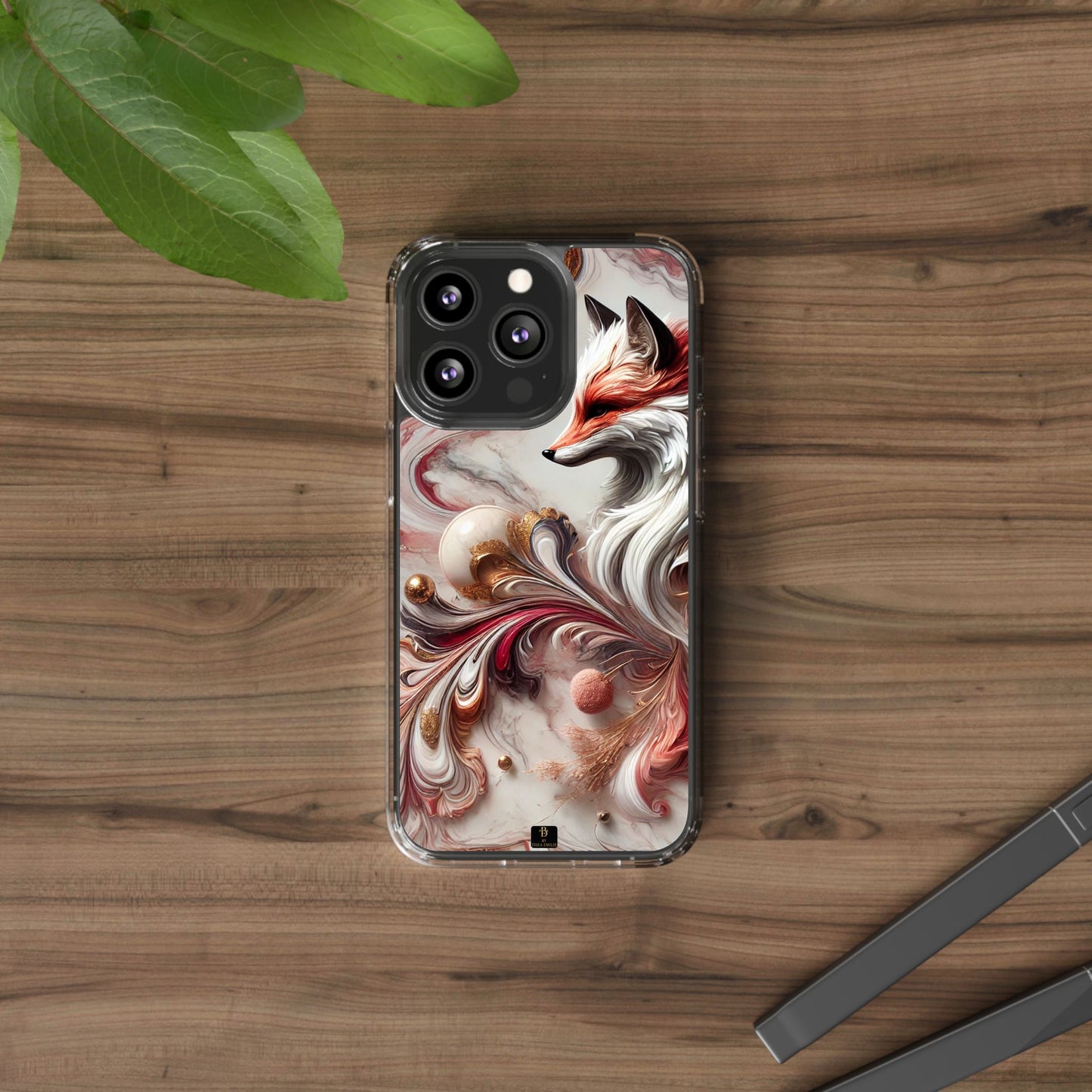 Artistic Fox Clear Phone Case – Stylish Protection for Animal Lovers