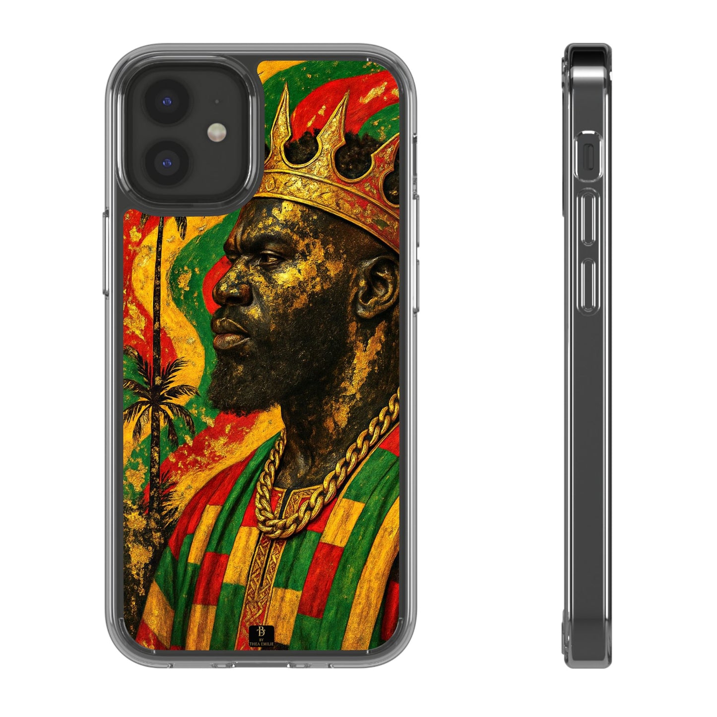 Golden King Clear Phone Case - African Empire Art Design