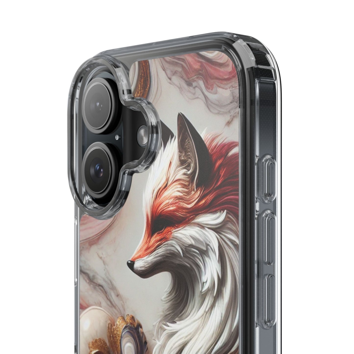 Artistic Fox Clear Phone Case – Stylish Protection for Animal Lovers