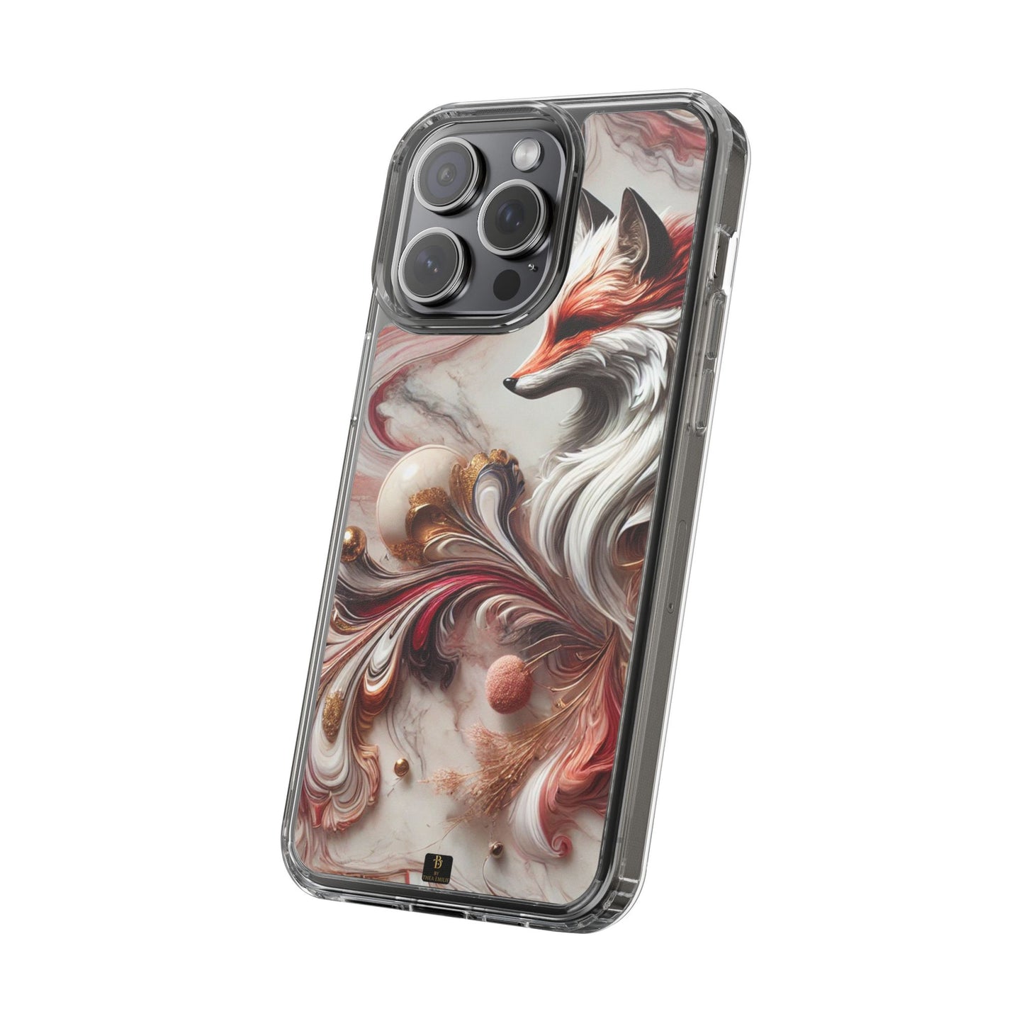 Artistic Fox Clear Phone Case – Stylish Protection for Animal Lovers