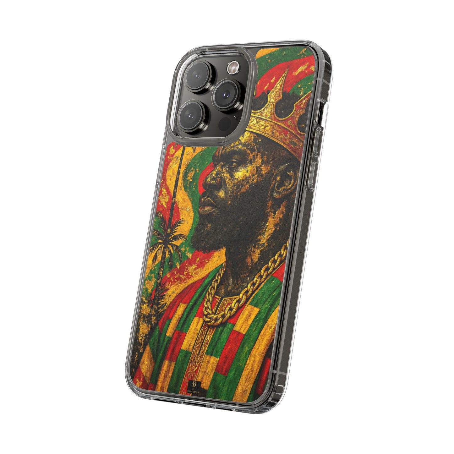 Golden King Clear Phone Case - African Empire Art Design