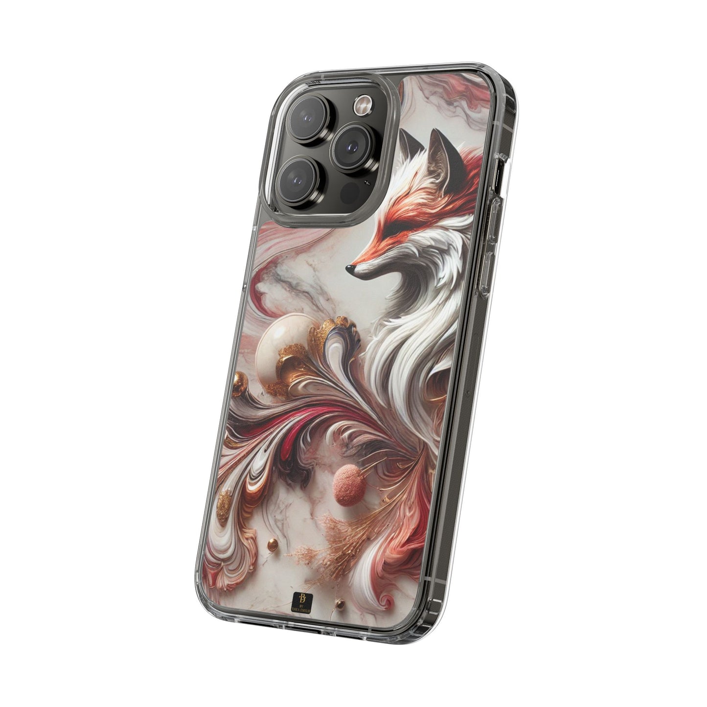Artistic Fox Clear Phone Case – Stylish Protection for Animal Lovers