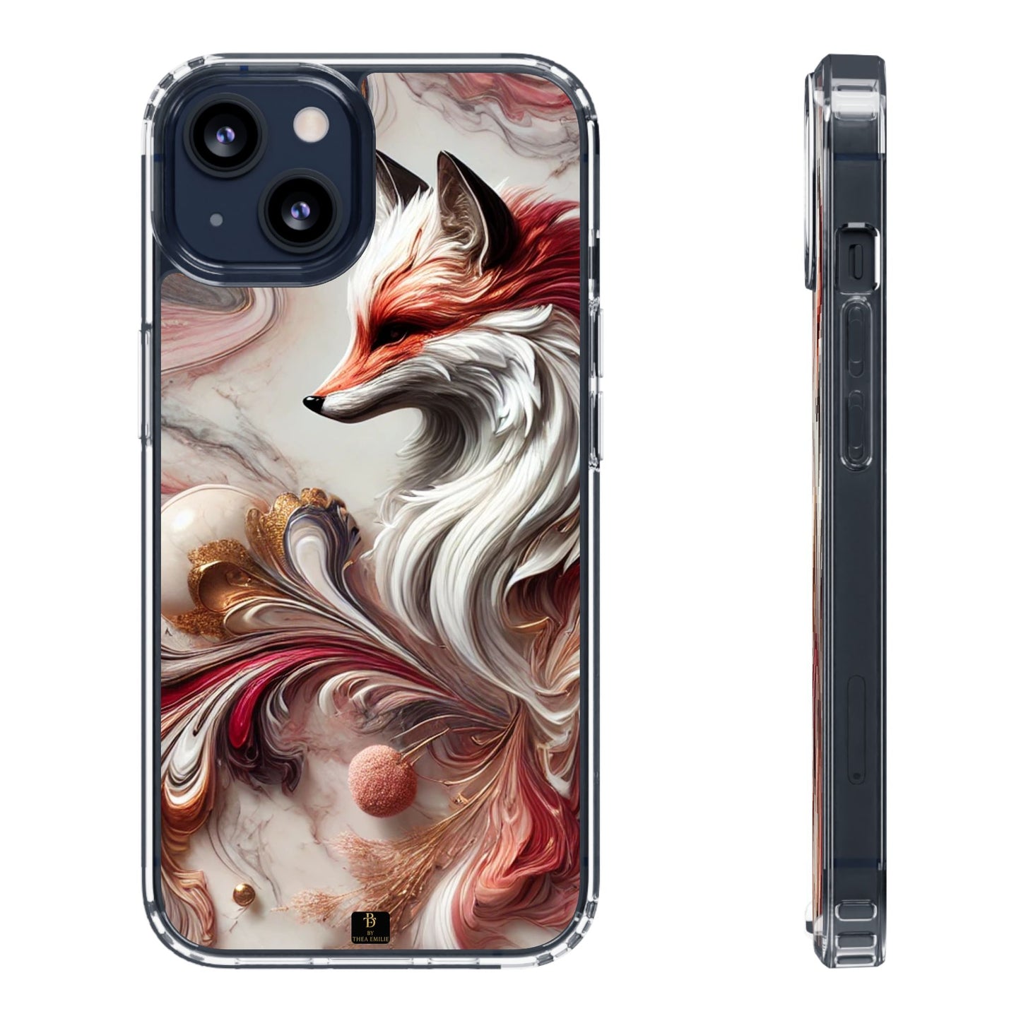 Artistic Fox Clear Phone Case – Stylish Protection for Animal Lovers
