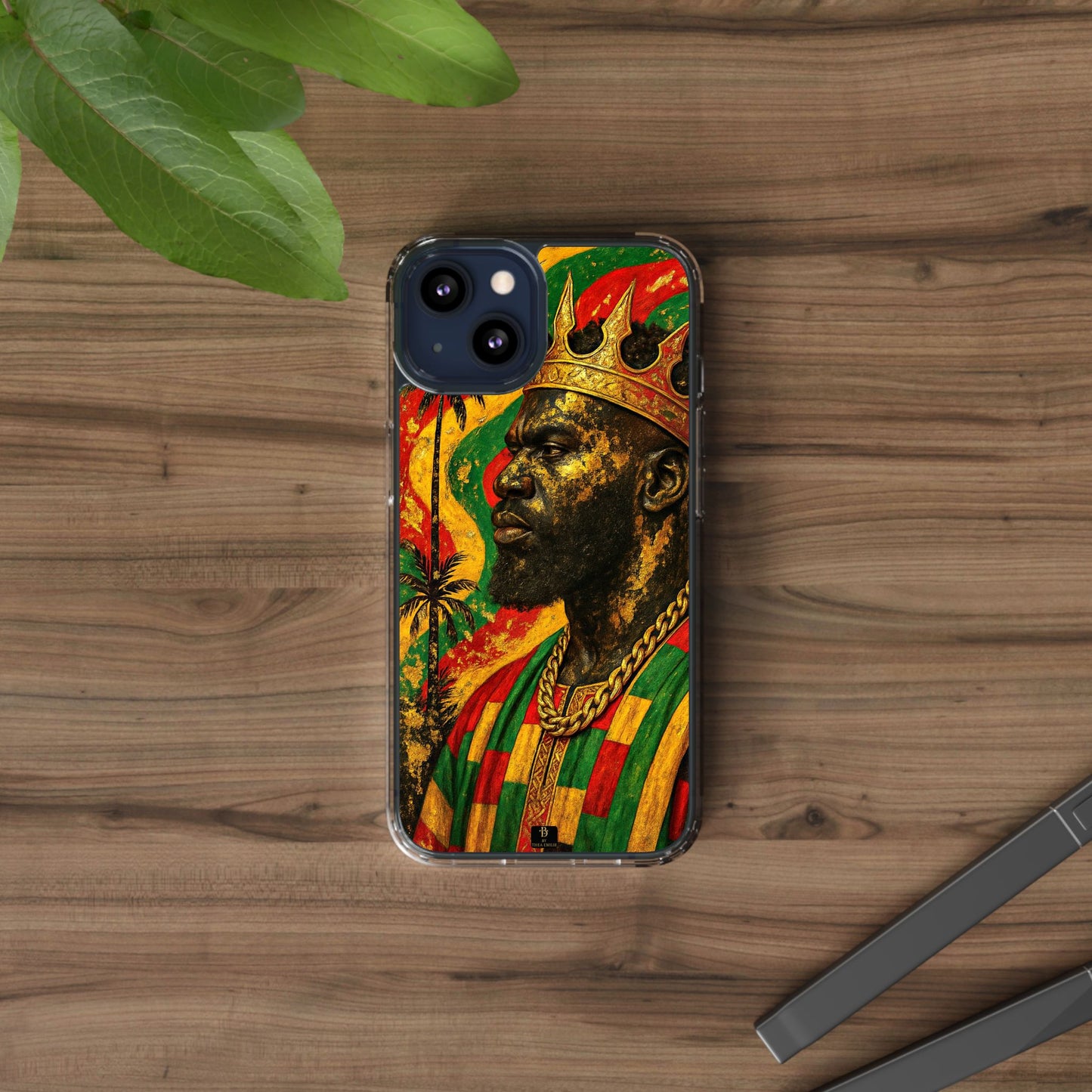 Golden King Clear Phone Case - African Empire Art Design