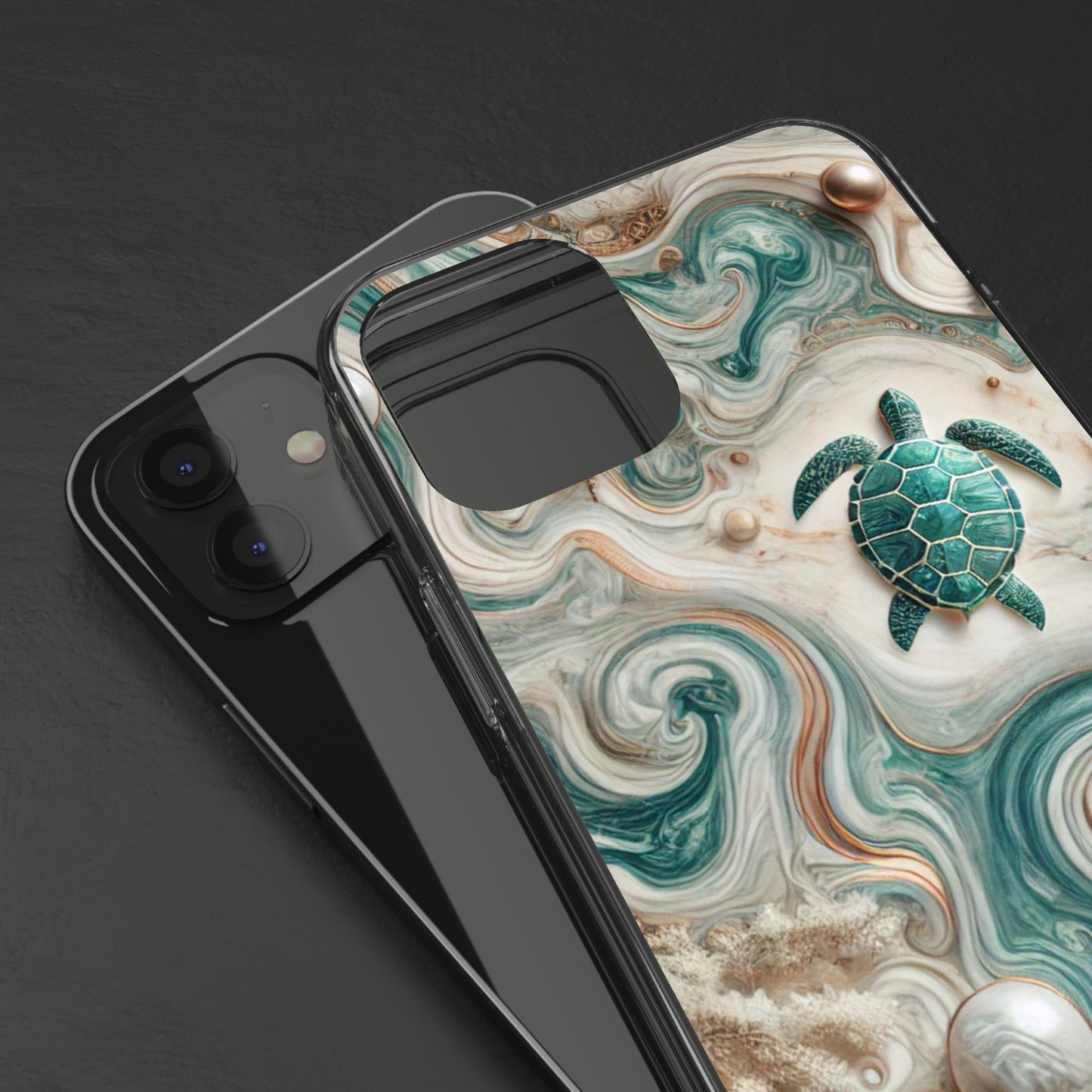 Ocean Marble Turtle Phone Case – Artistic Protection for Sea Lovers