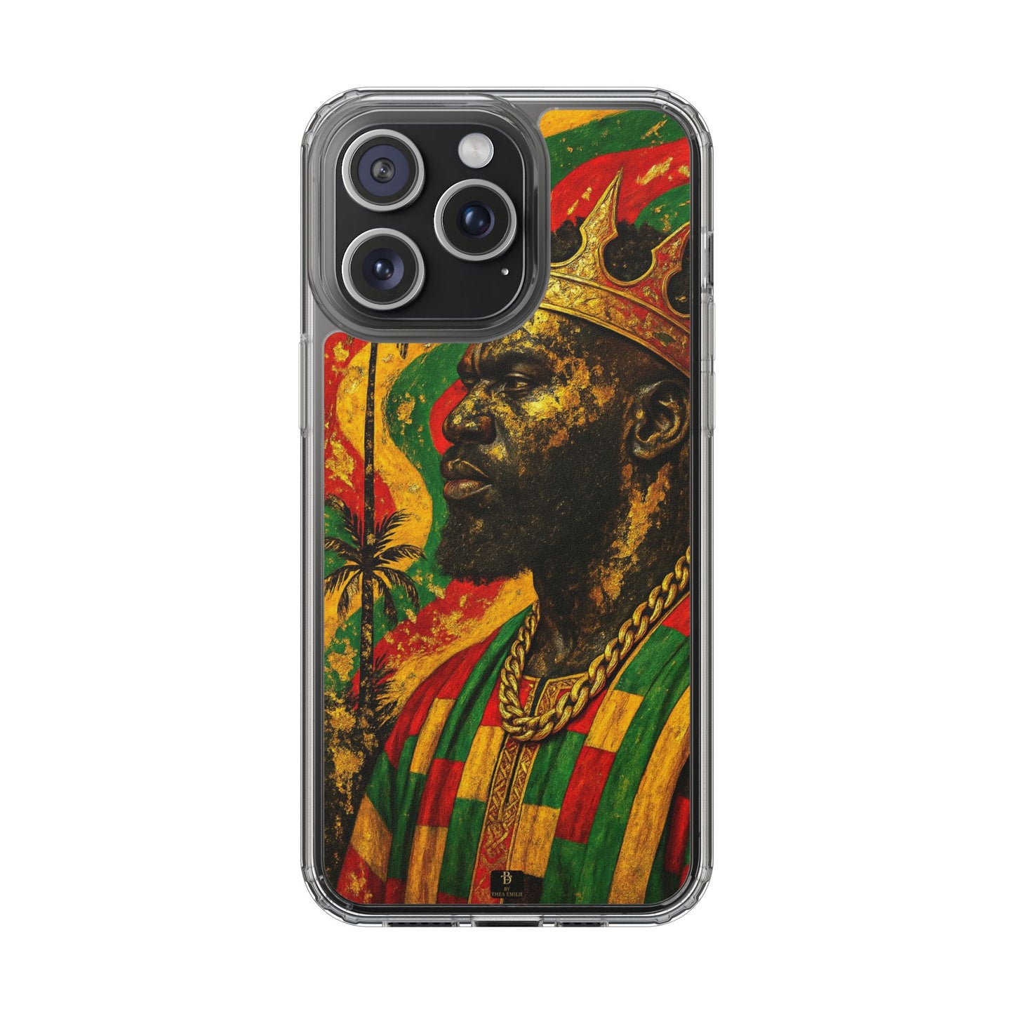 Golden King Clear Phone Case - African Empire Art Design