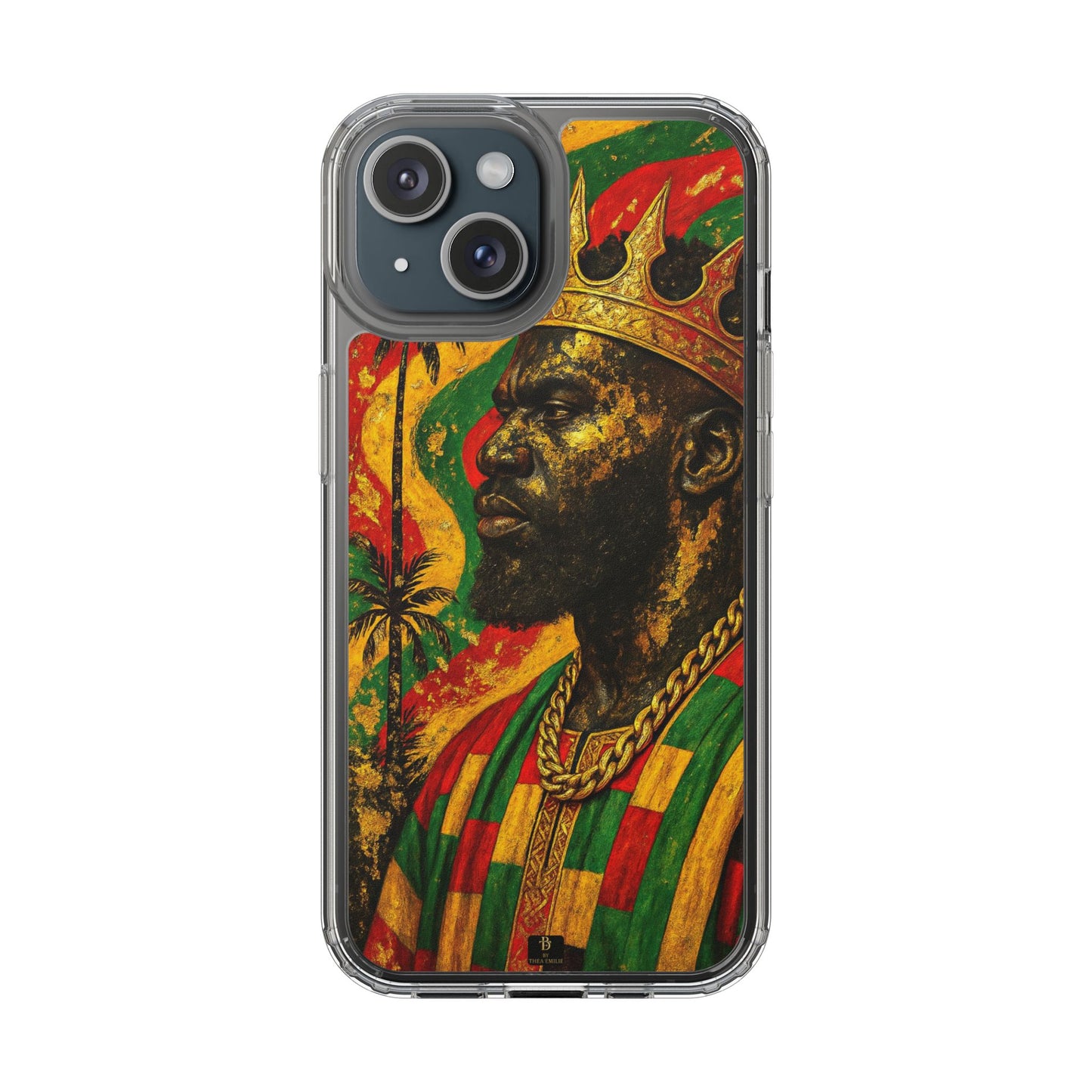 Golden King Clear Phone Case - African Empire Art Design