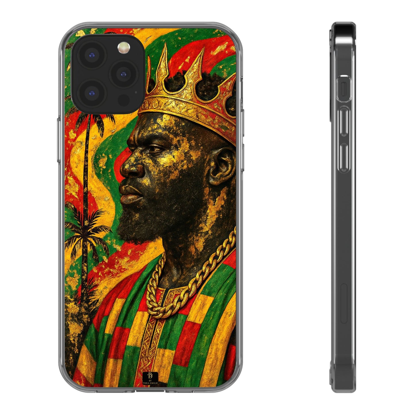 Golden King Clear Phone Case - African Empire Art Design