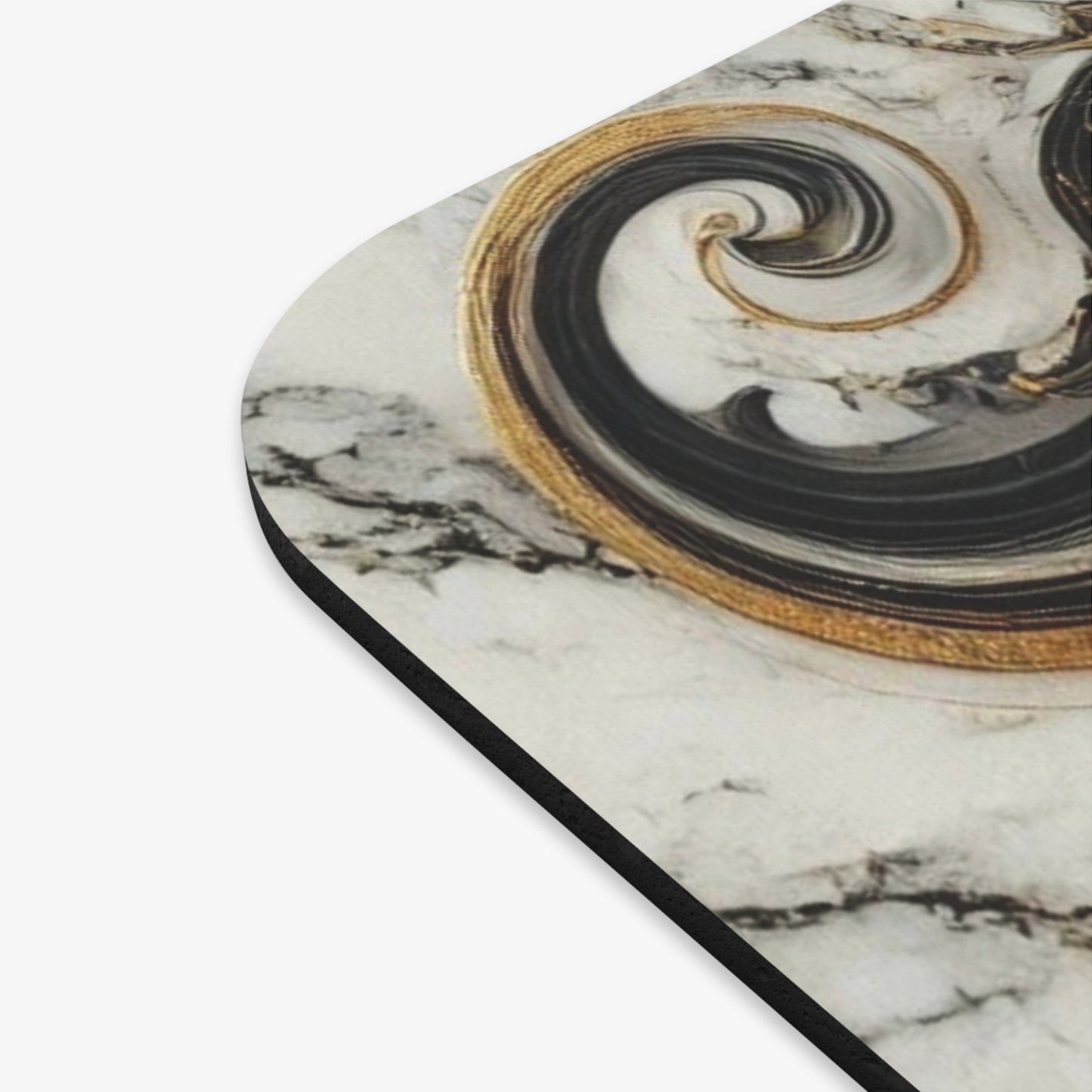 Marble Lion Mouse Pad – Bold Black, Gold & White Desk Mat for Power & Focus