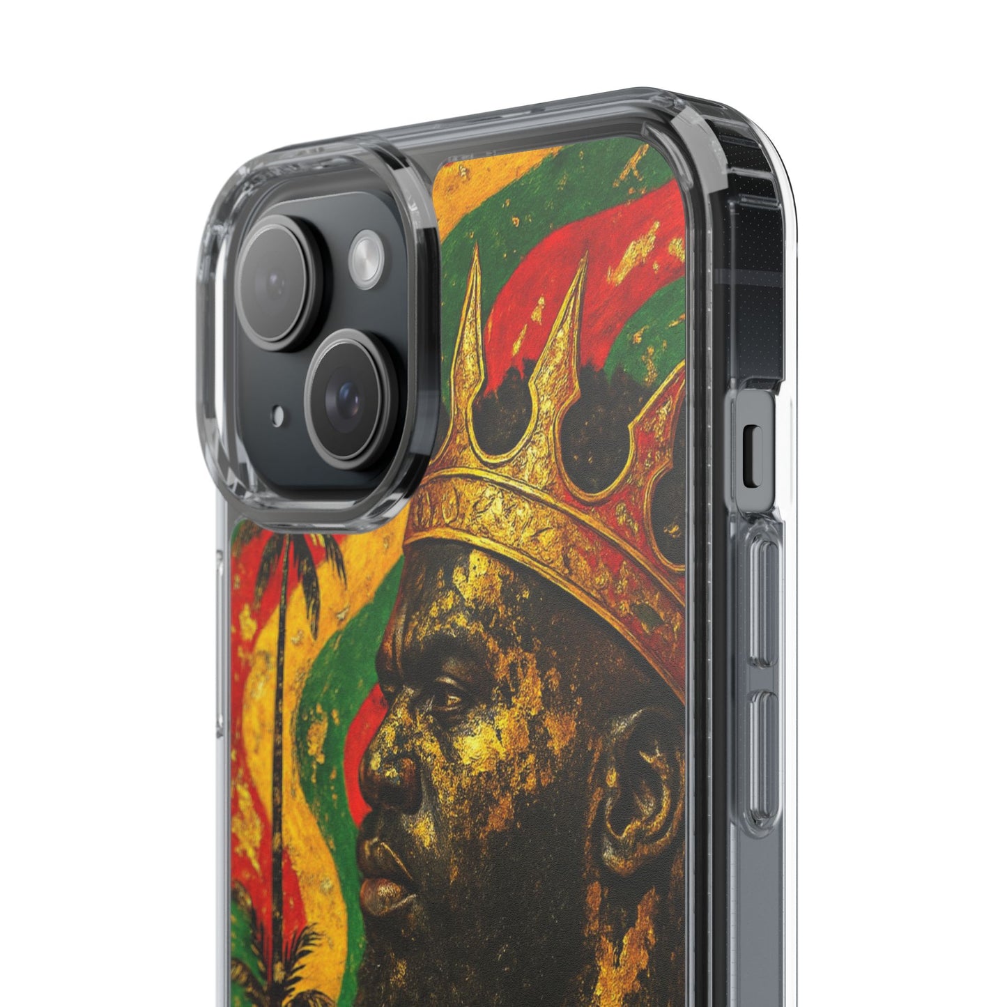 Golden King Clear Phone Case - African Empire Art Design