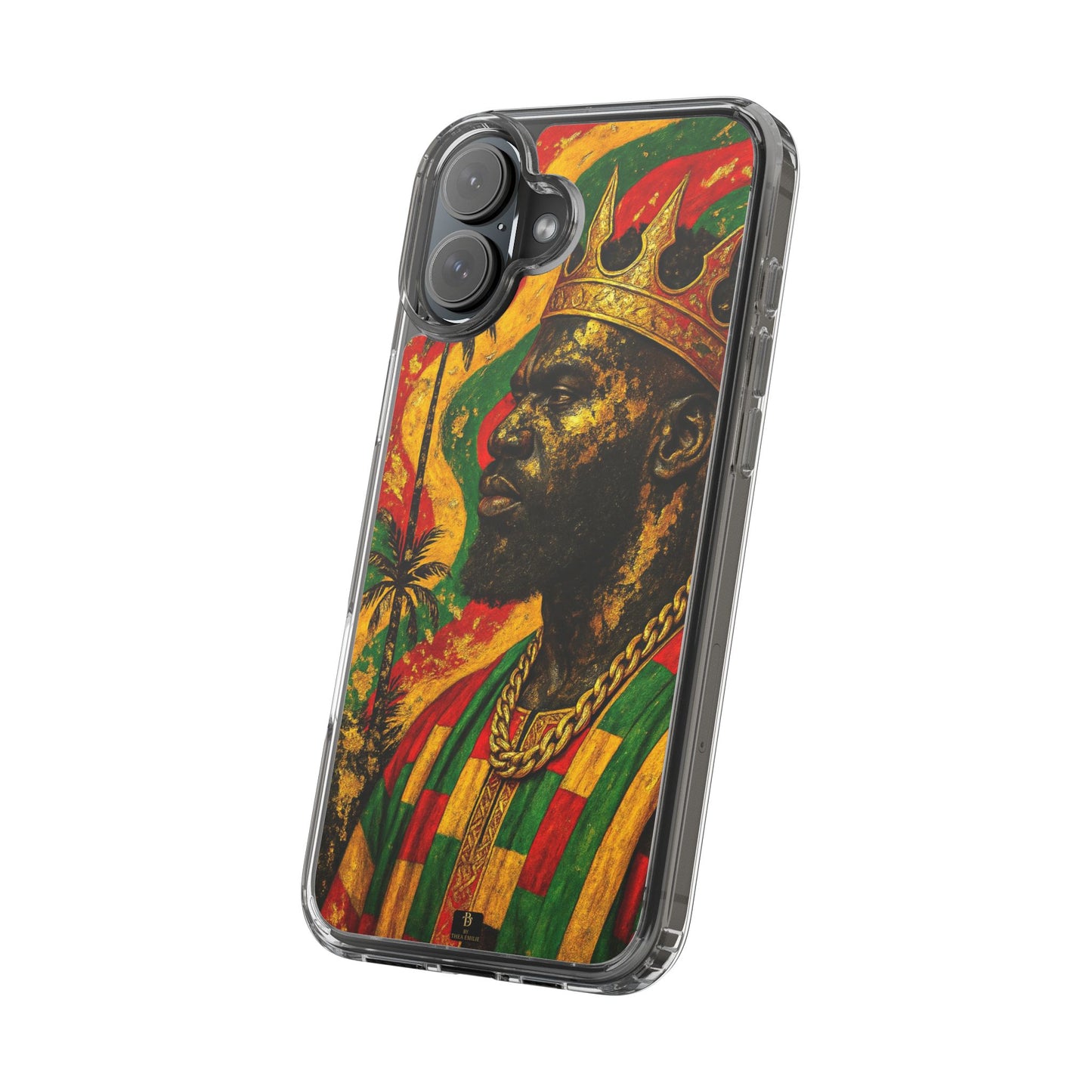 Golden King Clear Phone Case - African Empire Art Design