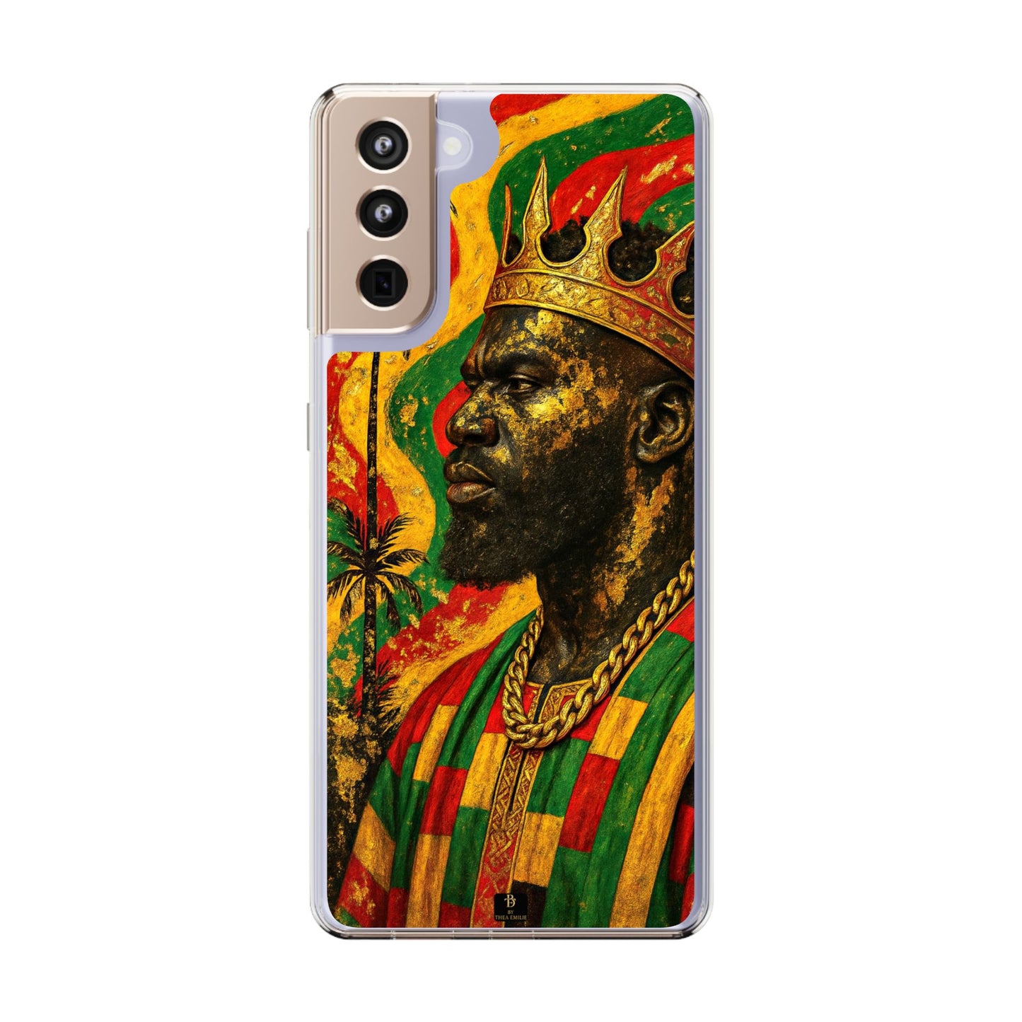 Golden King Clear Phone Case - African Empire Art Design