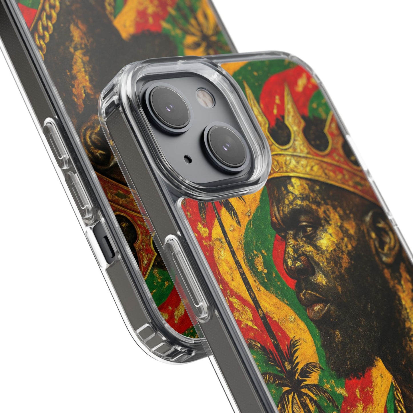 Golden King Clear Phone Case - African Empire Art Design
