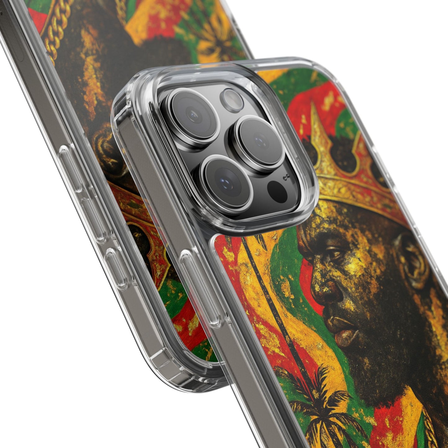 Golden King Clear Phone Case - African Empire Art Design