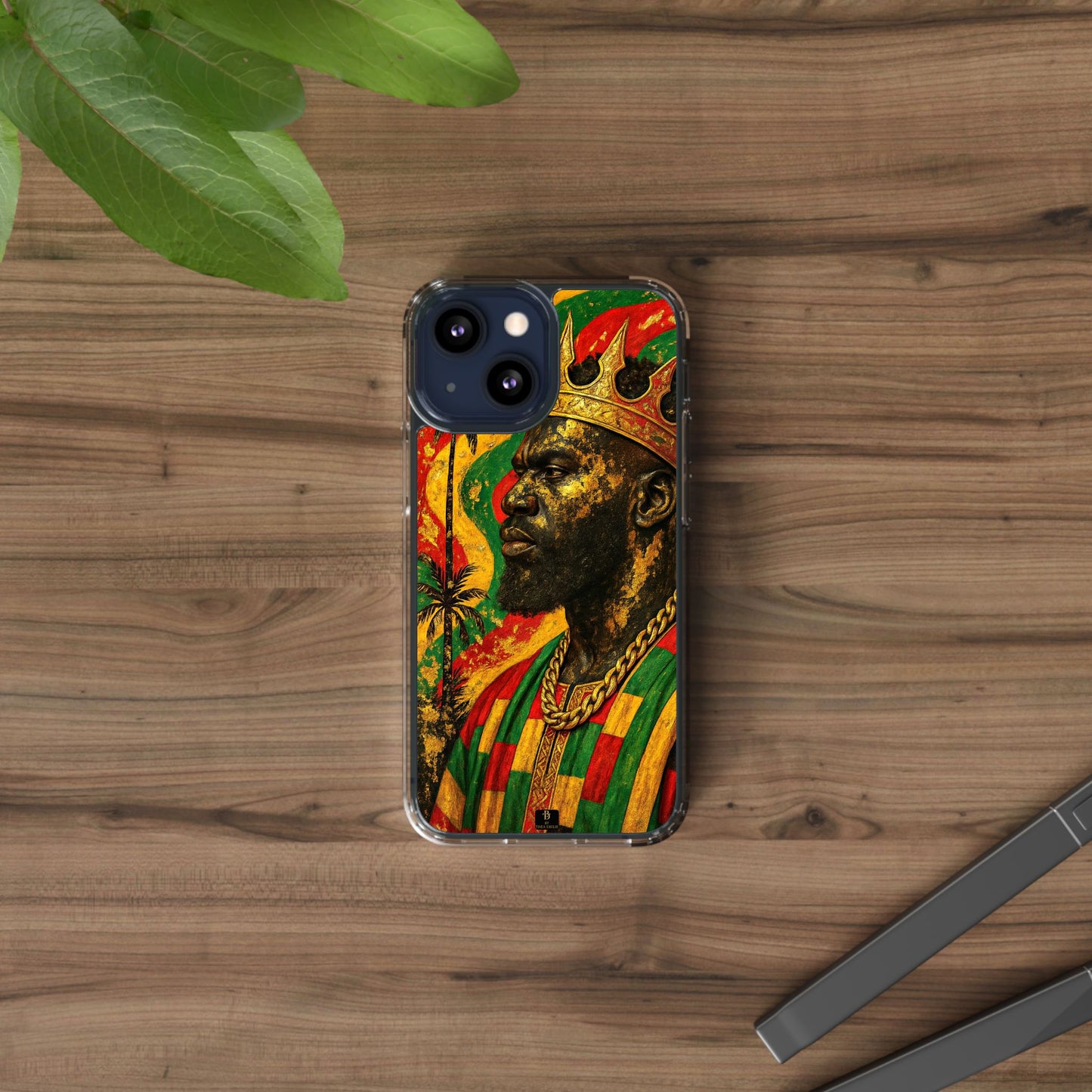 Golden King Clear Phone Case - African Empire Art Design