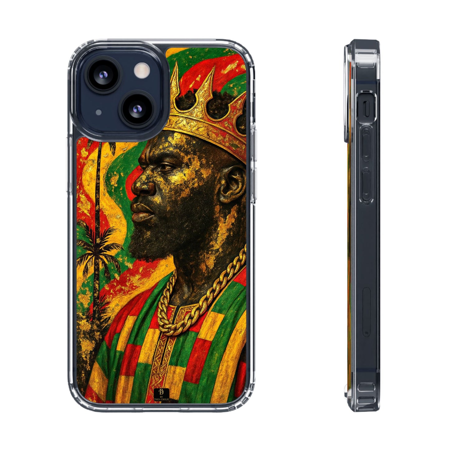 Golden King Clear Phone Case - African Empire Art Design