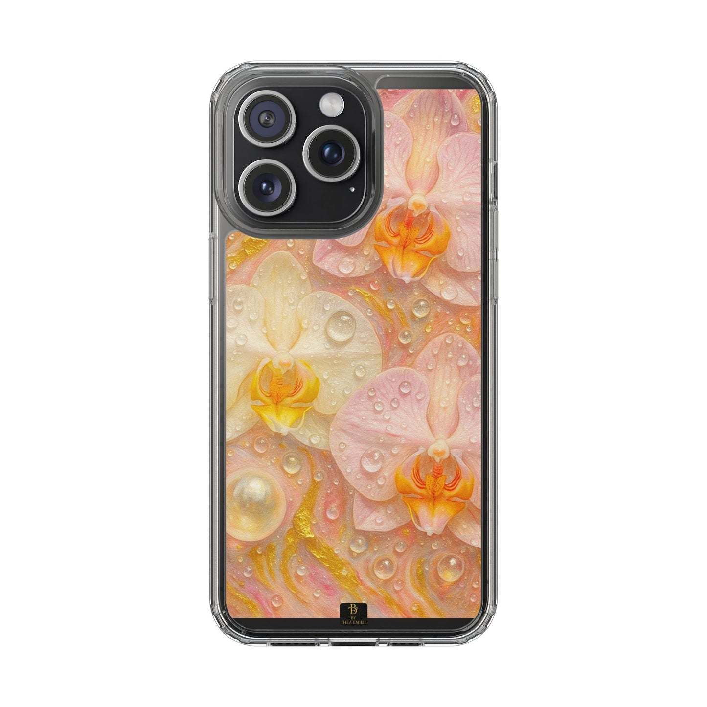Orchids Marble Phone Case – Blush, White & Gold Artistic Design