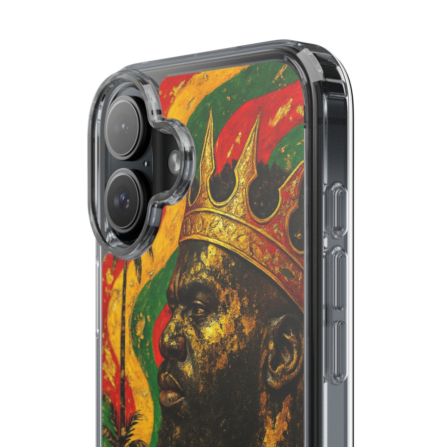 Golden King Clear Phone Case - African Empire Art Design