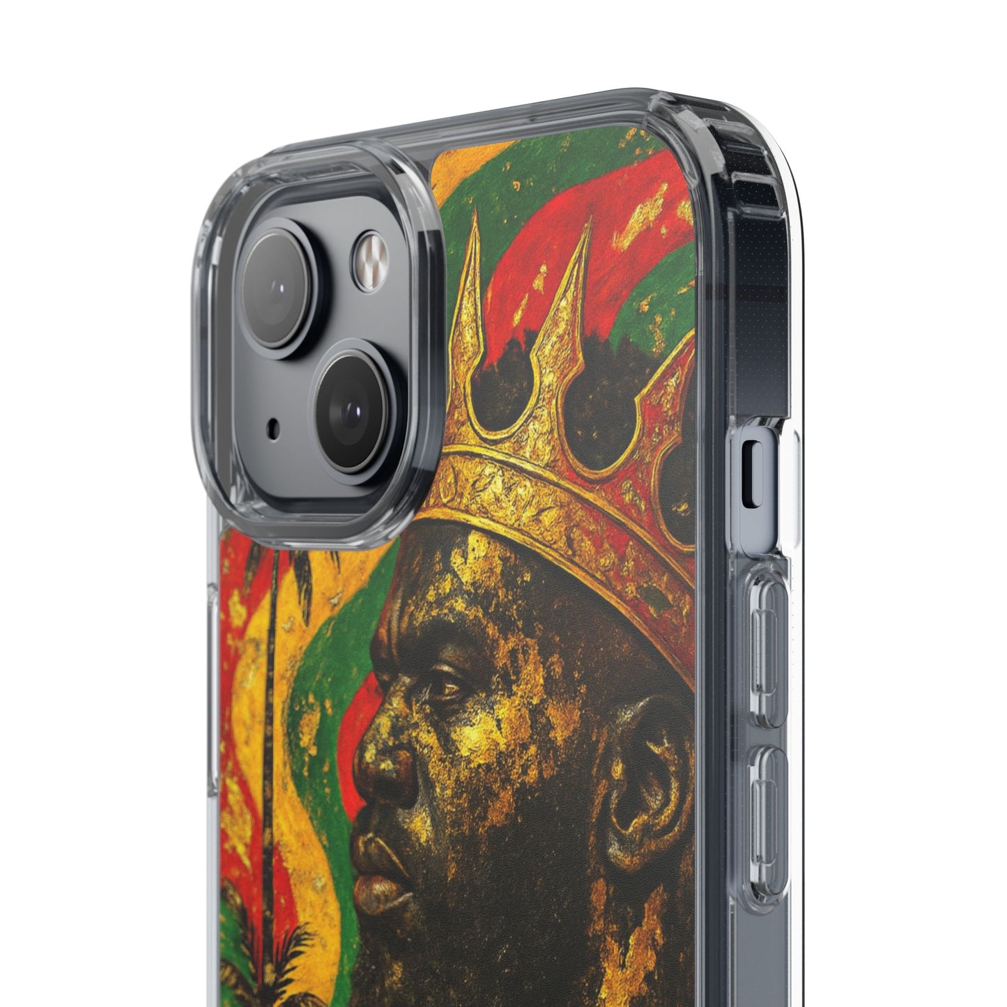 Golden King Clear Phone Case - African Empire Art Design