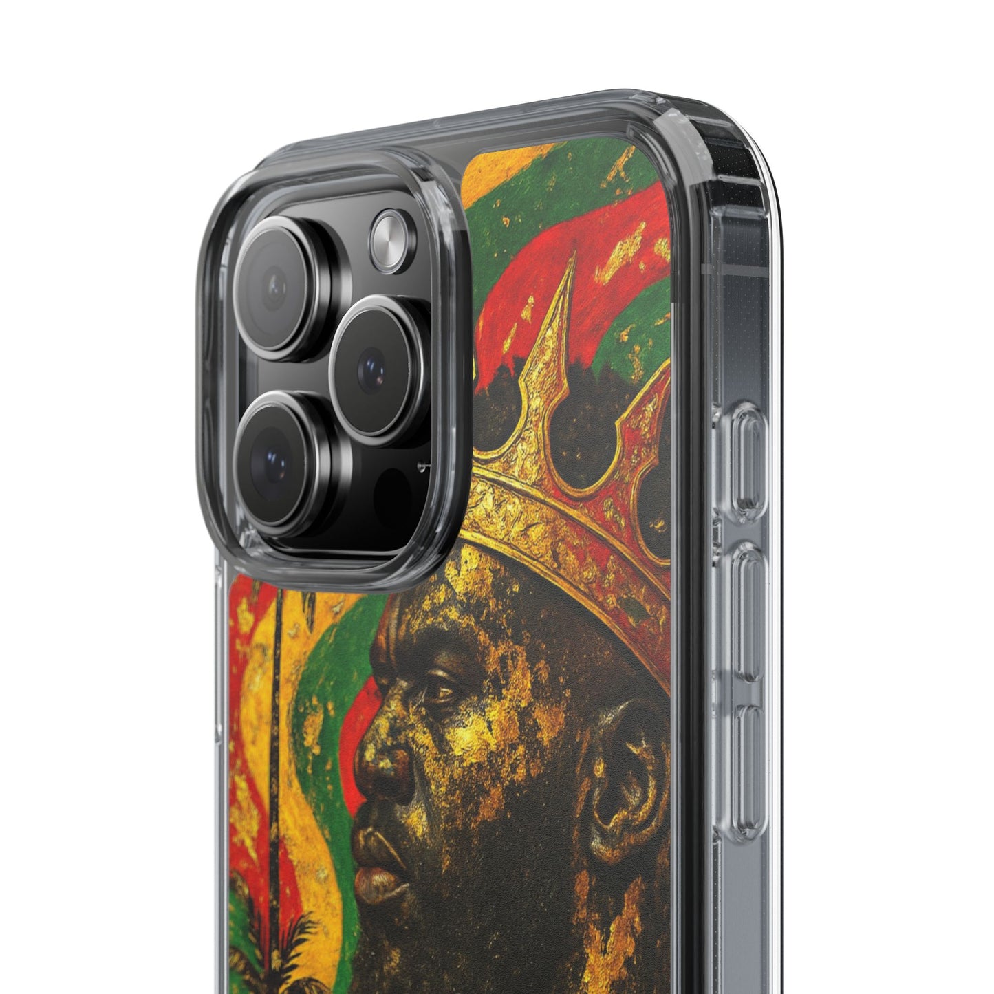 Golden King Clear Phone Case - African Empire Art Design