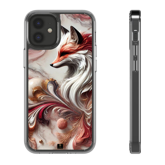 Artistic Fox Clear Phone Case – Stylish Protection for Animal Lovers