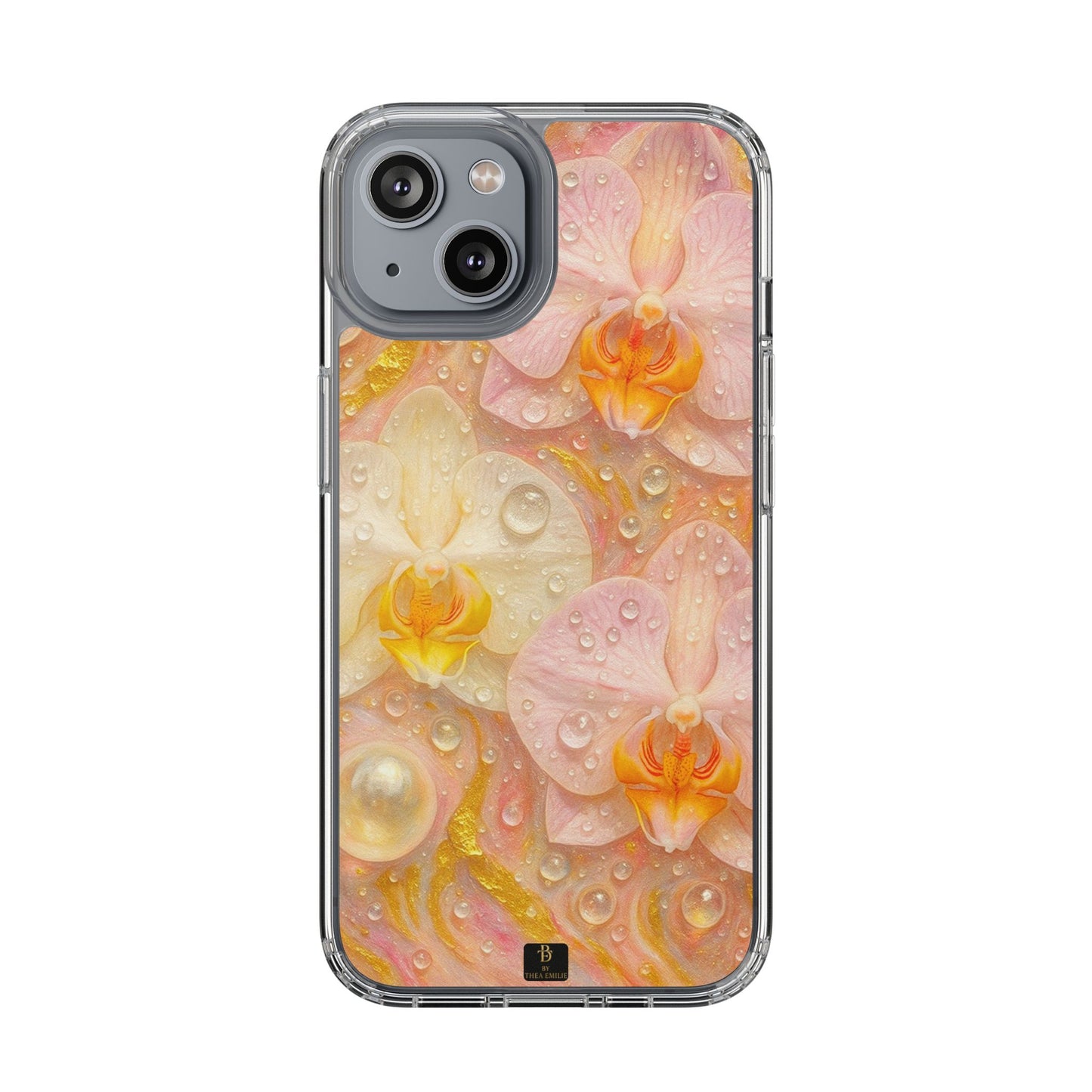 Orchids Marble Phone Case – Blush, White & Gold Artistic Design