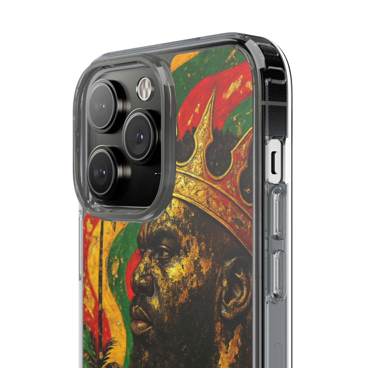 Golden King Clear Phone Case - African Empire Art Design