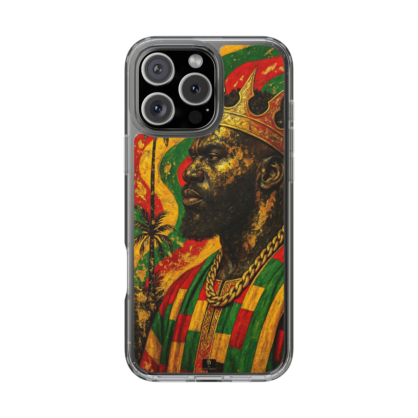 Golden King Clear Phone Case - African Empire Art Design