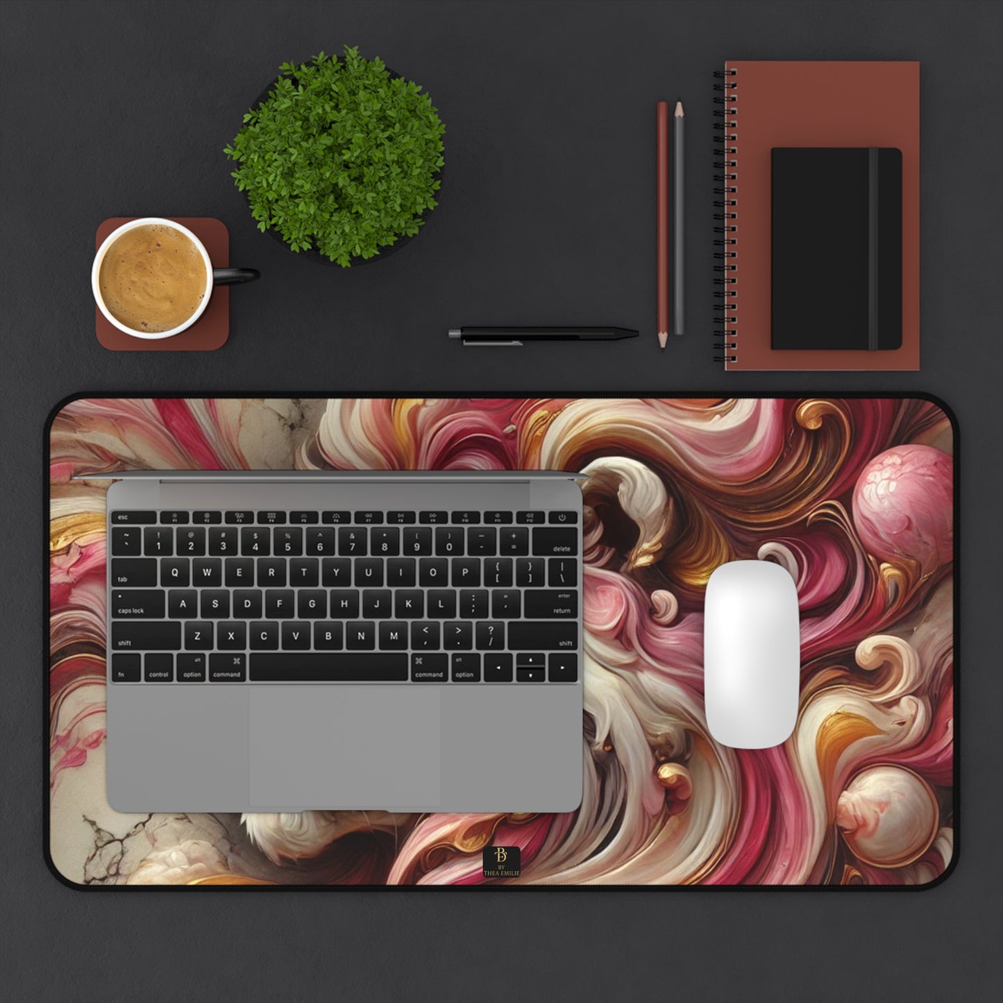 Artistic Lion Desk Mat – Luxury Marble Mouse Pad with Flowing Mane Design in 3 Sizes