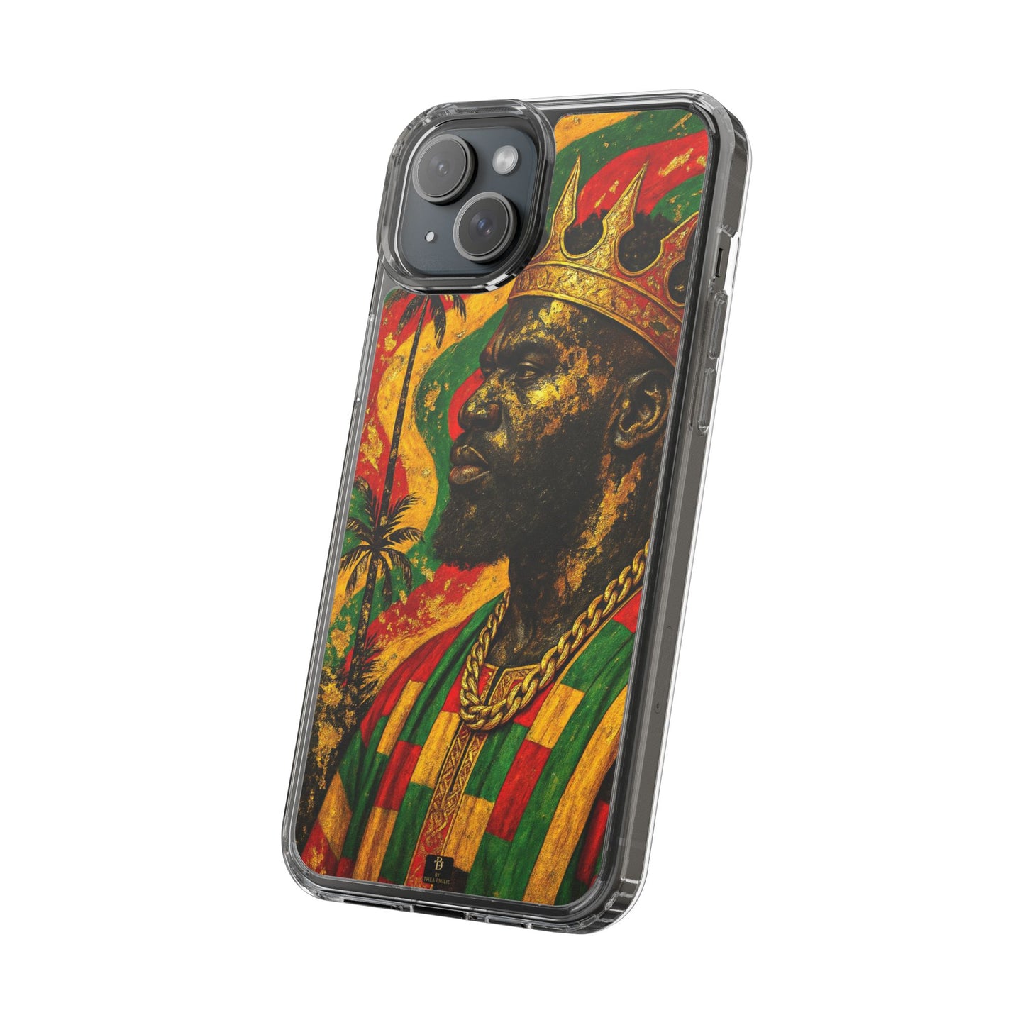 Golden King Clear Phone Case - African Empire Art Design