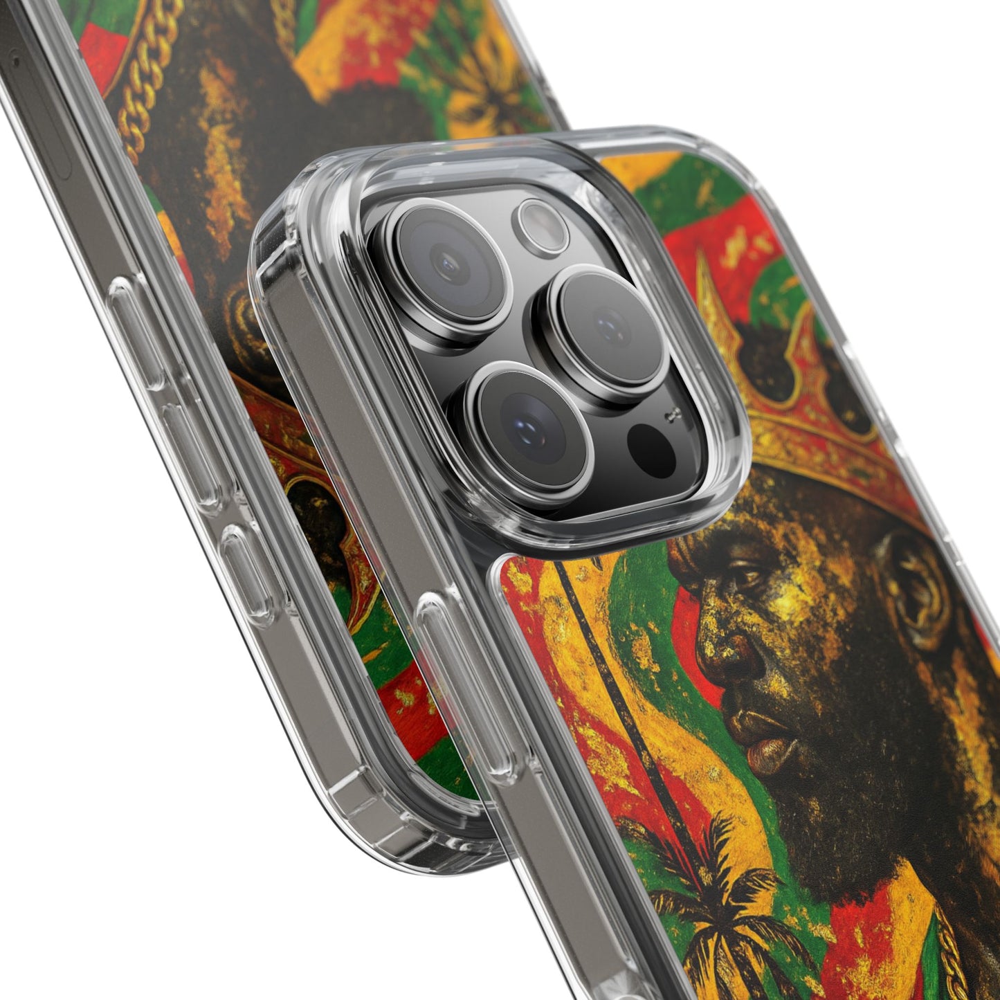 Golden King Clear Phone Case - African Empire Art Design