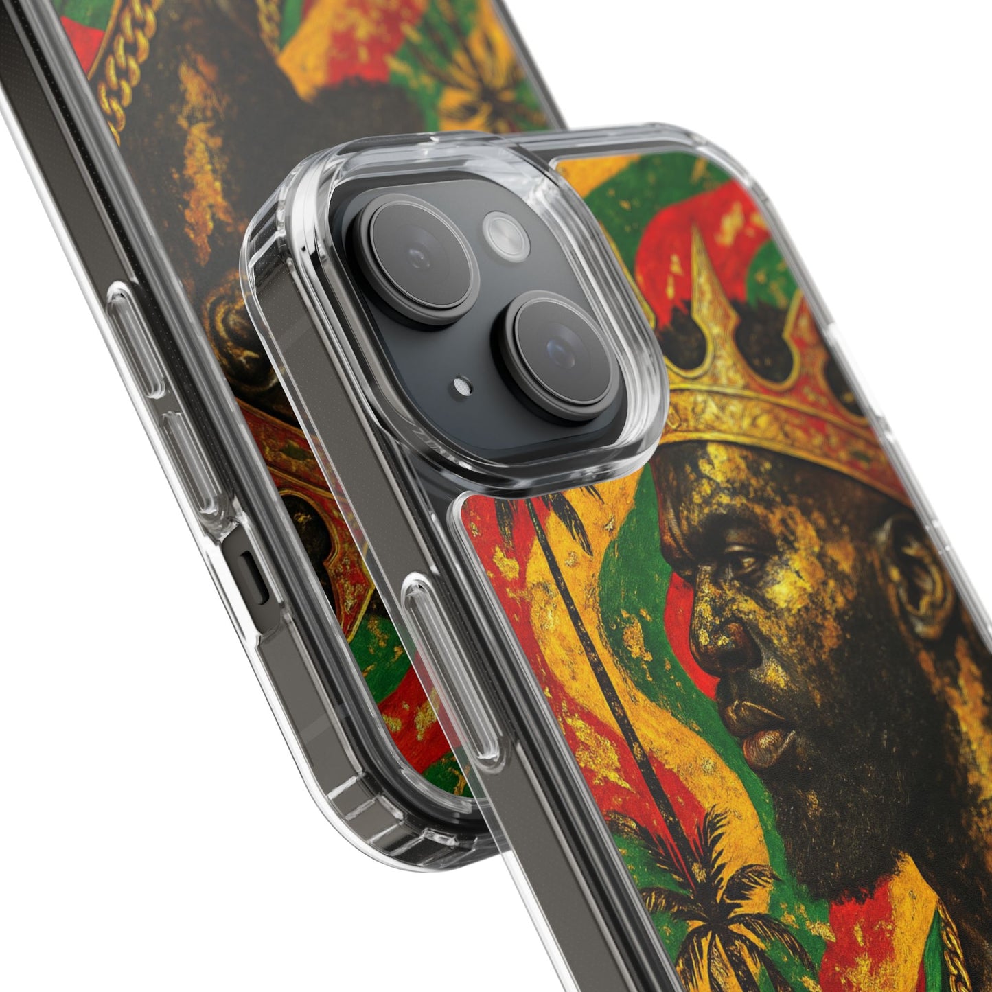 Golden King Clear Phone Case - African Empire Art Design