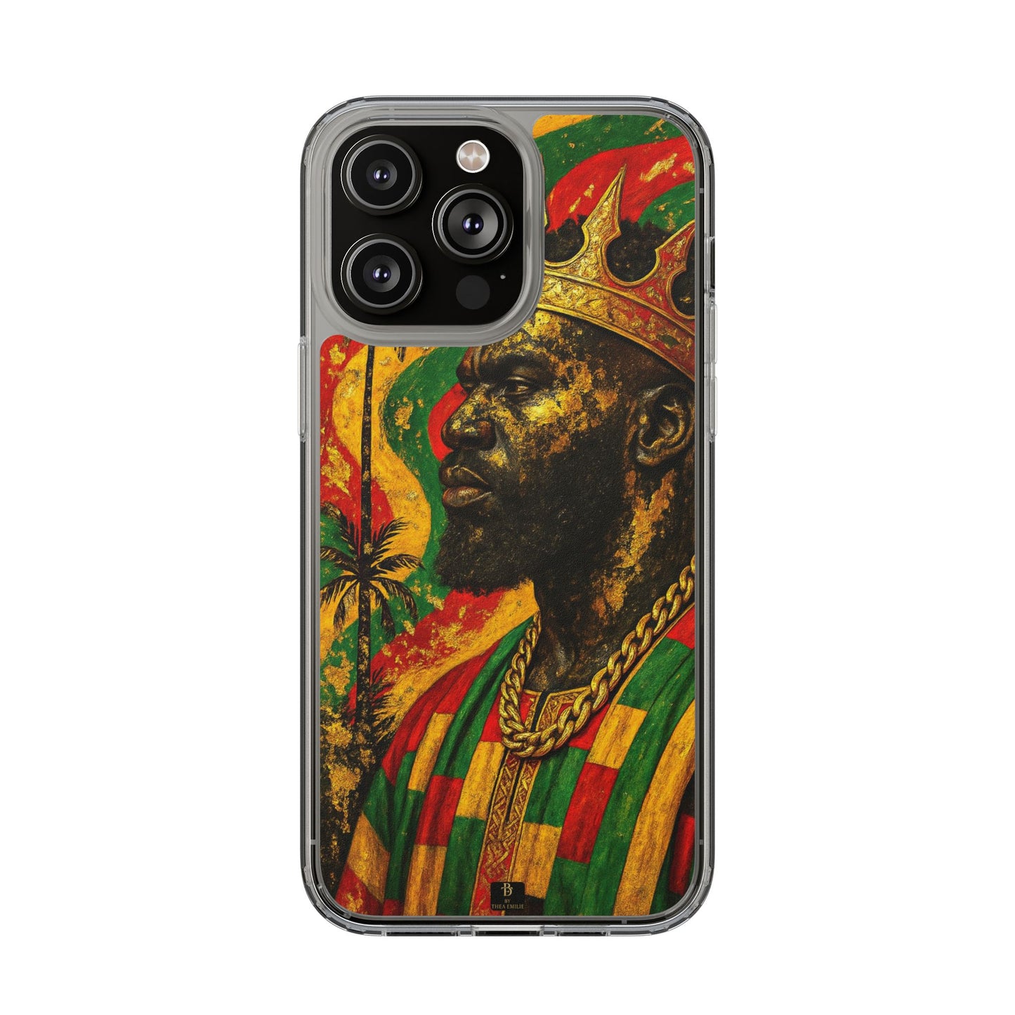 Golden King Clear Phone Case - African Empire Art Design