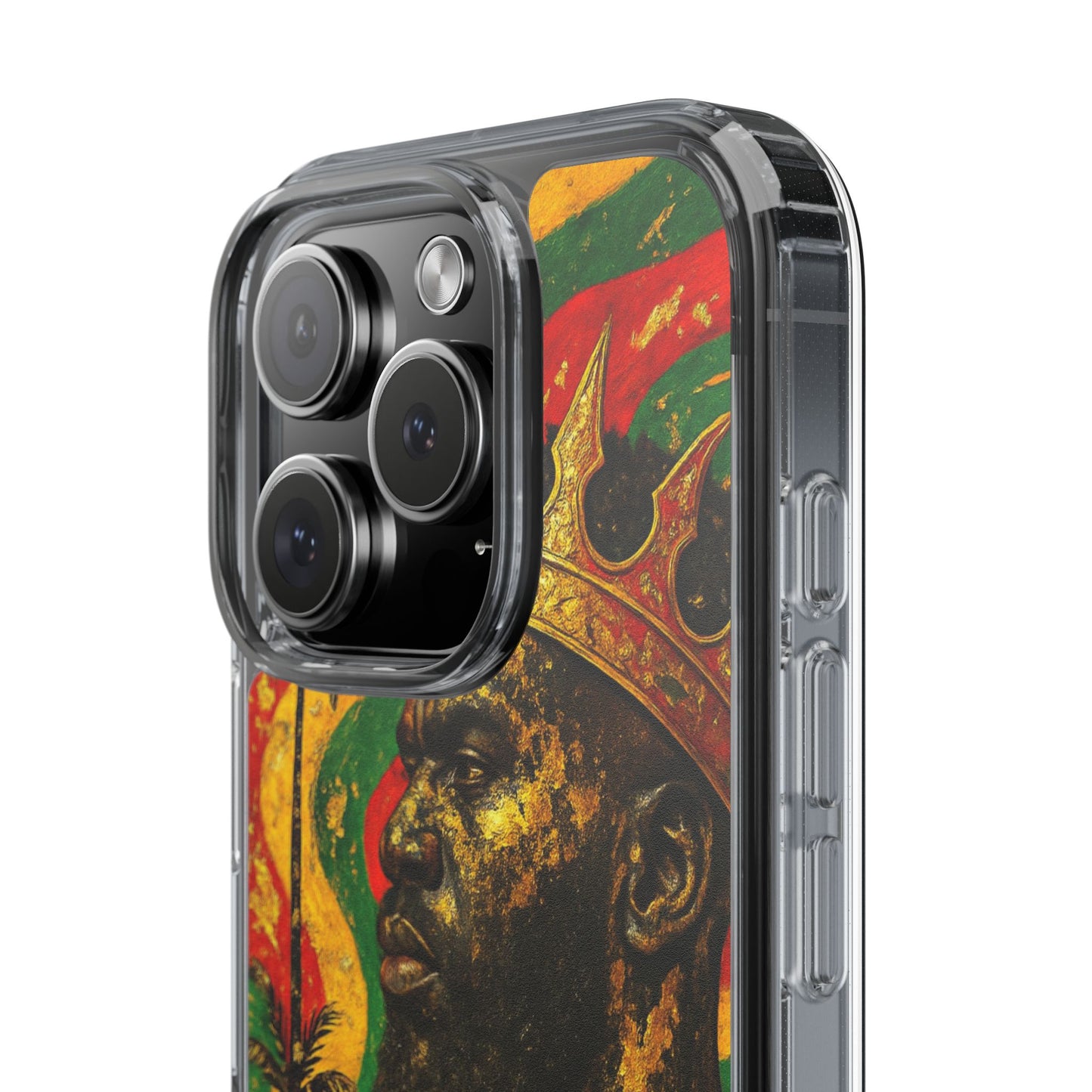 Golden King Clear Phone Case - African Empire Art Design