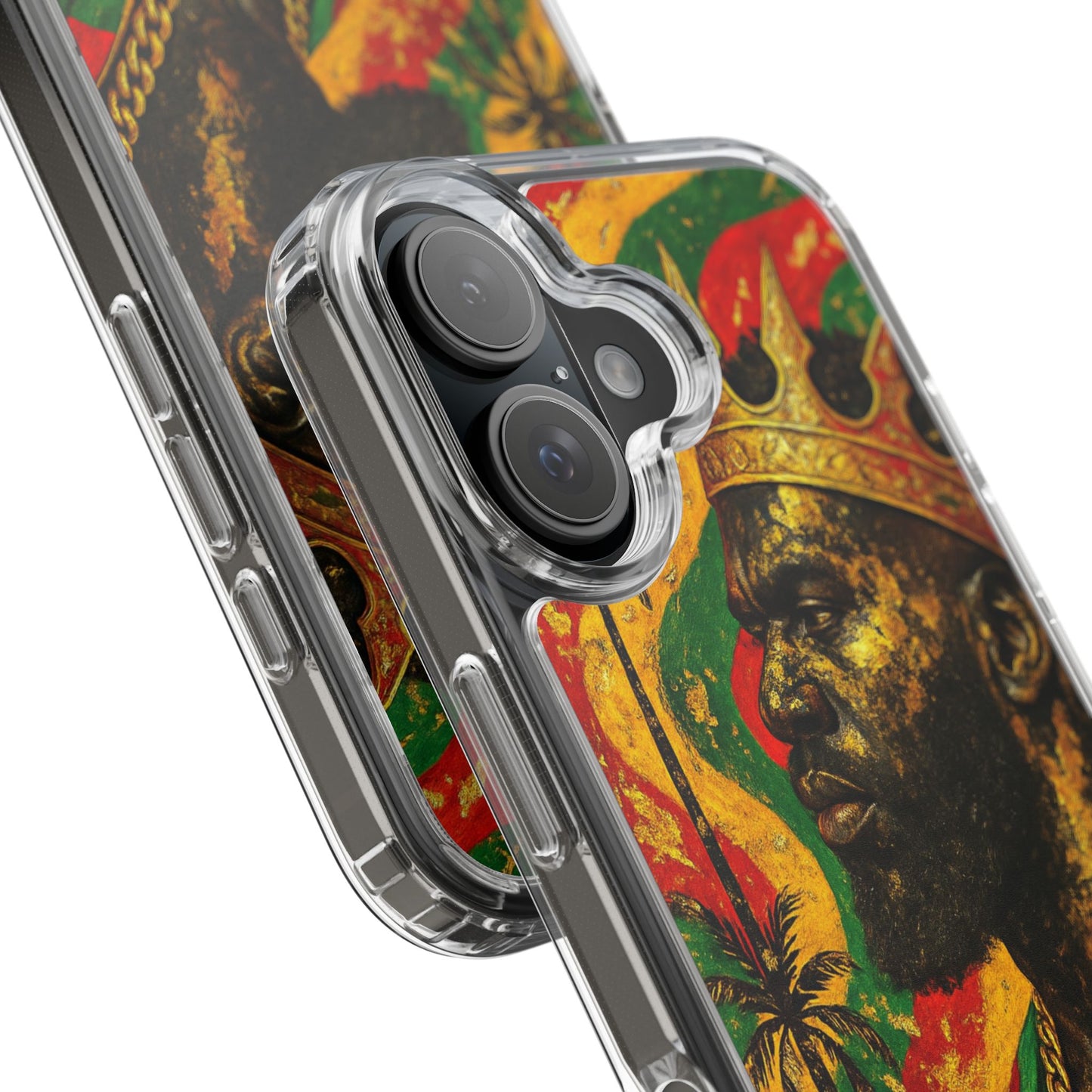 Golden King Clear Phone Case - African Empire Art Design