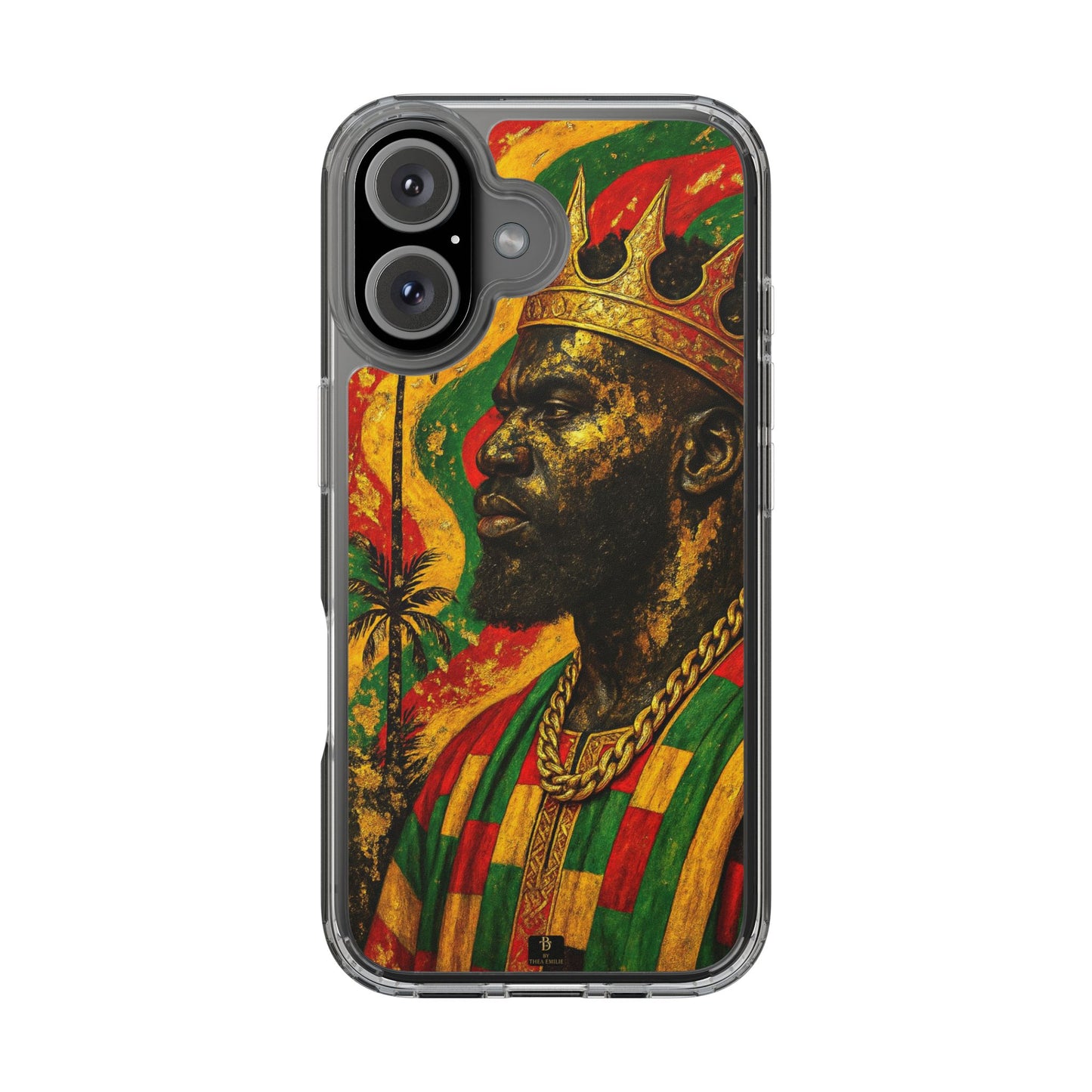 Golden King Clear Phone Case - African Empire Art Design