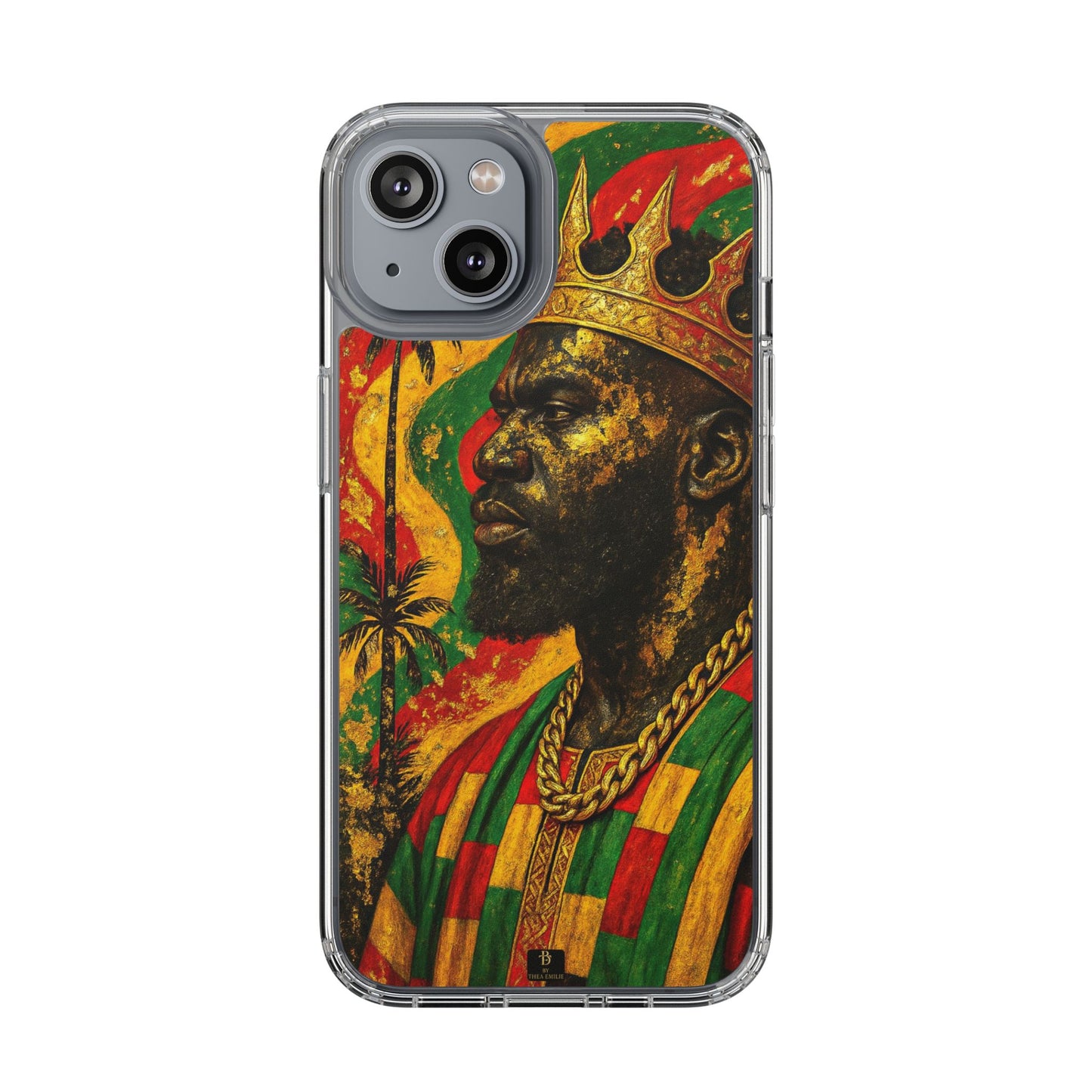 Golden King Clear Phone Case - African Empire Art Design