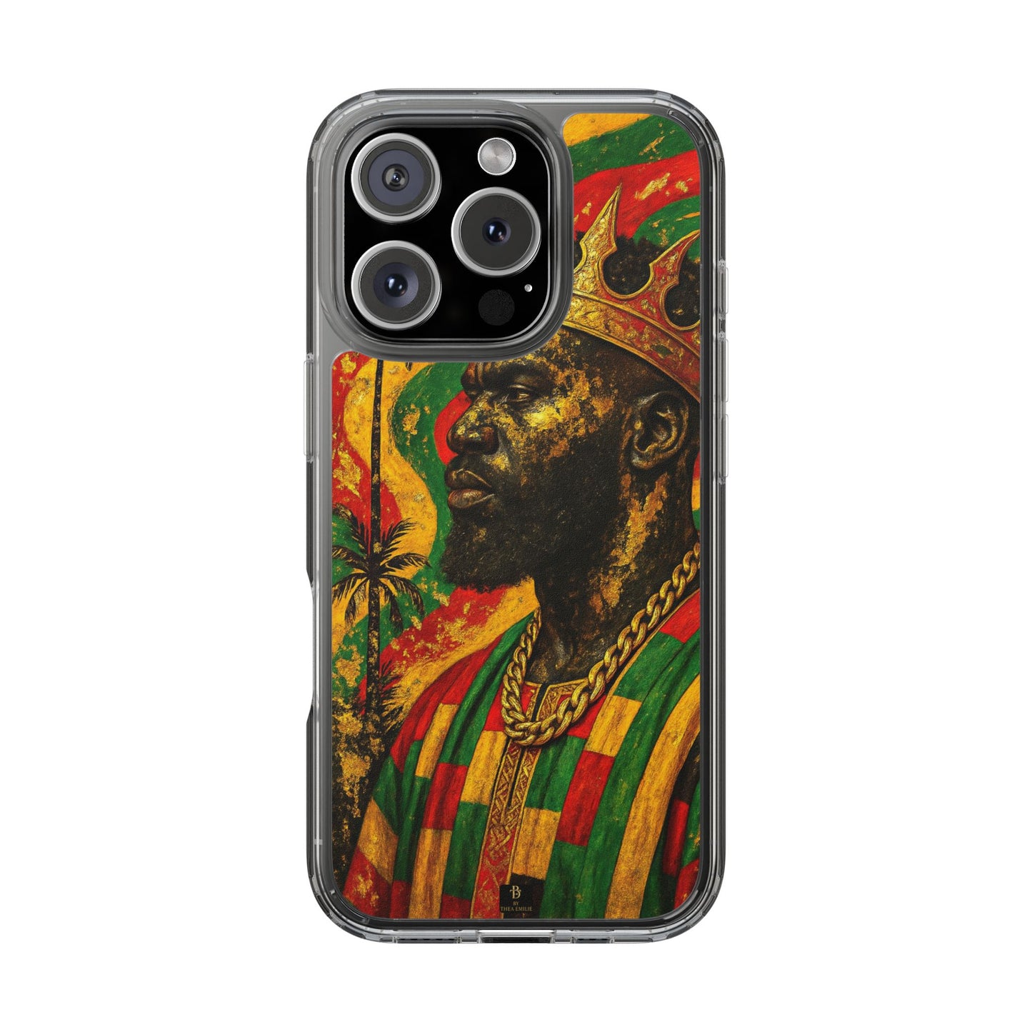 Golden King Clear Phone Case - African Empire Art Design