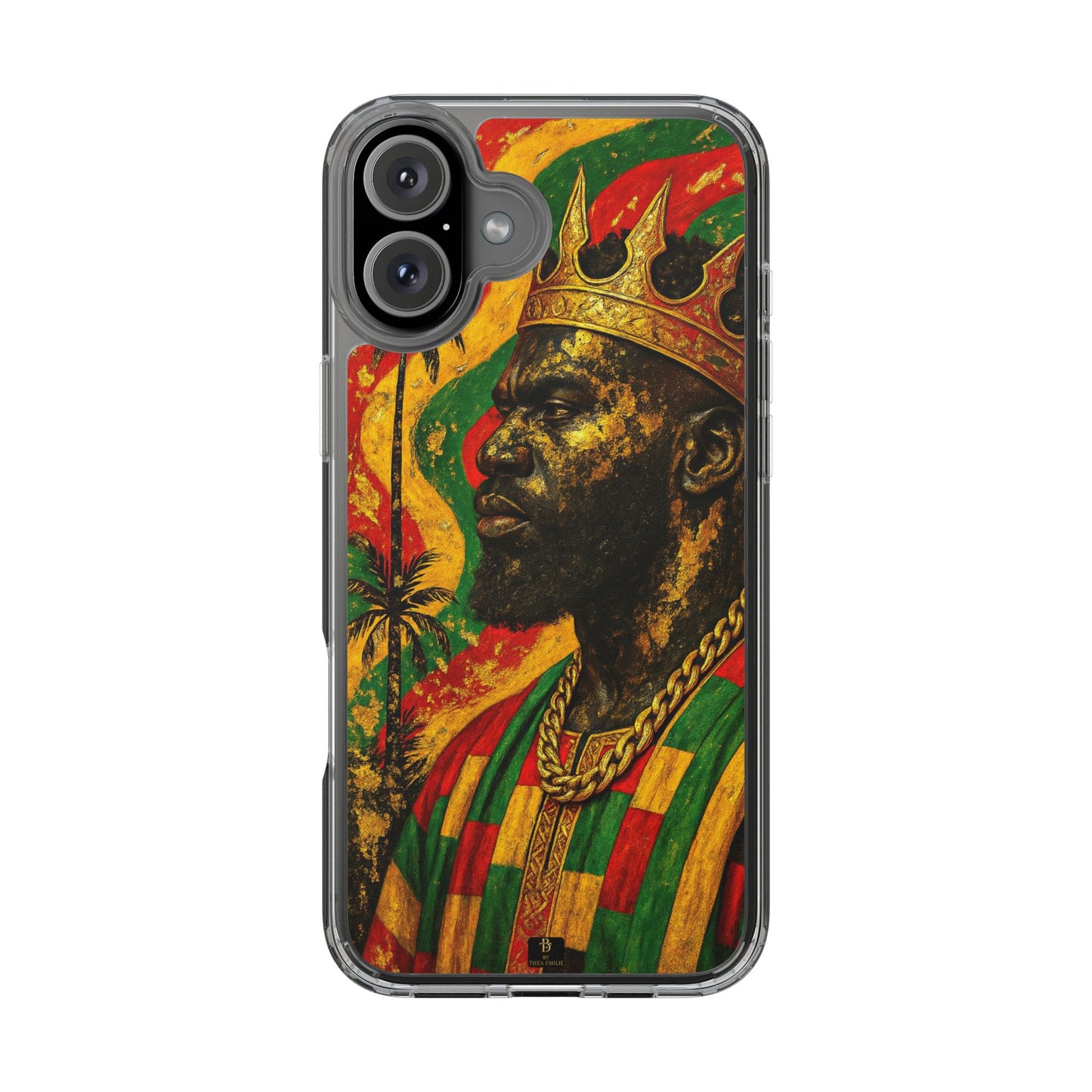 Golden King Clear Phone Case - African Empire Art Design