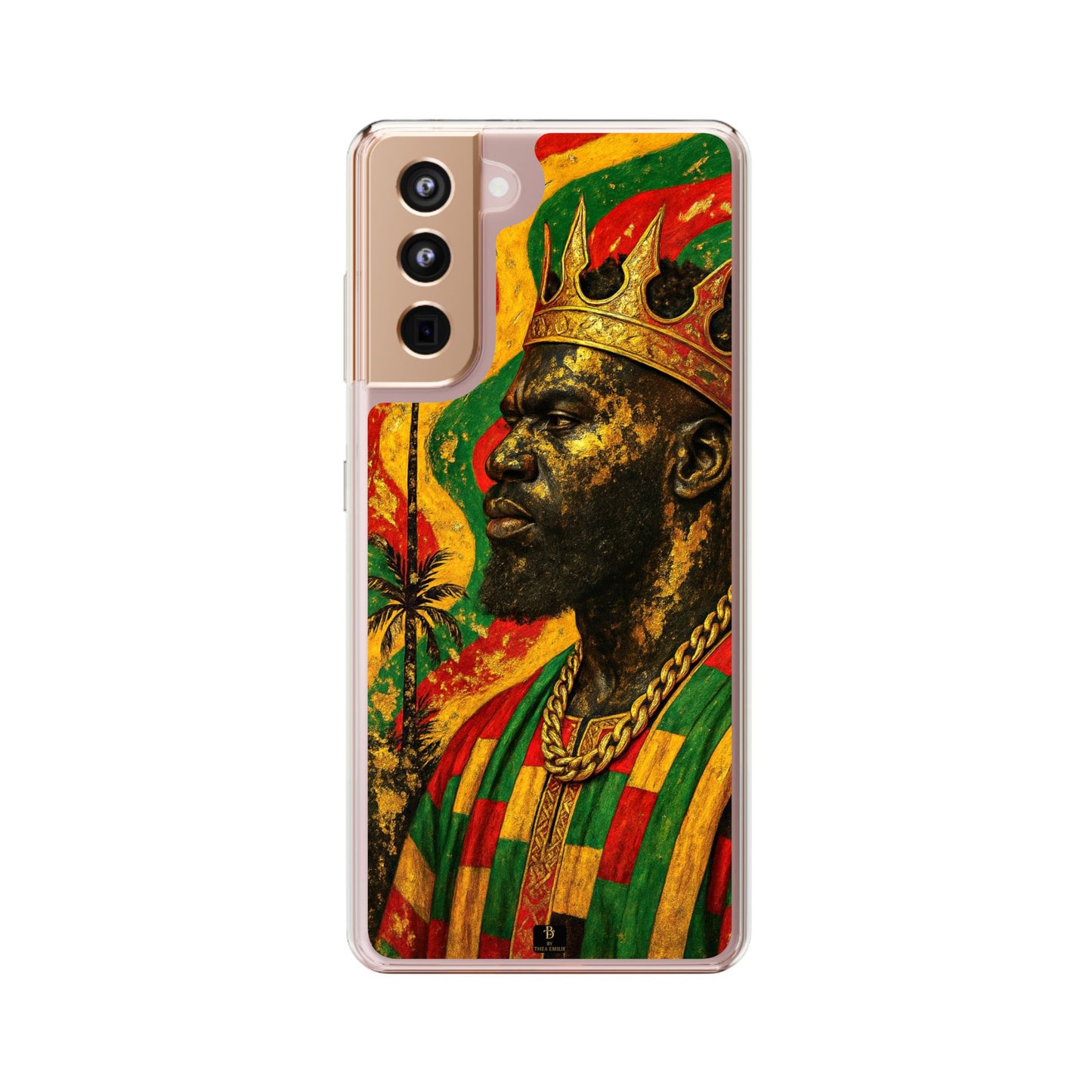 Golden King Clear Phone Case - African Empire Art Design