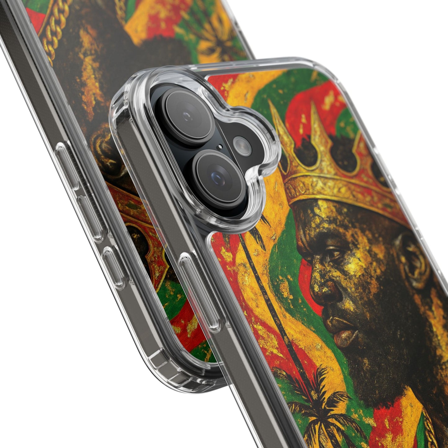Golden King Clear Phone Case - African Empire Art Design