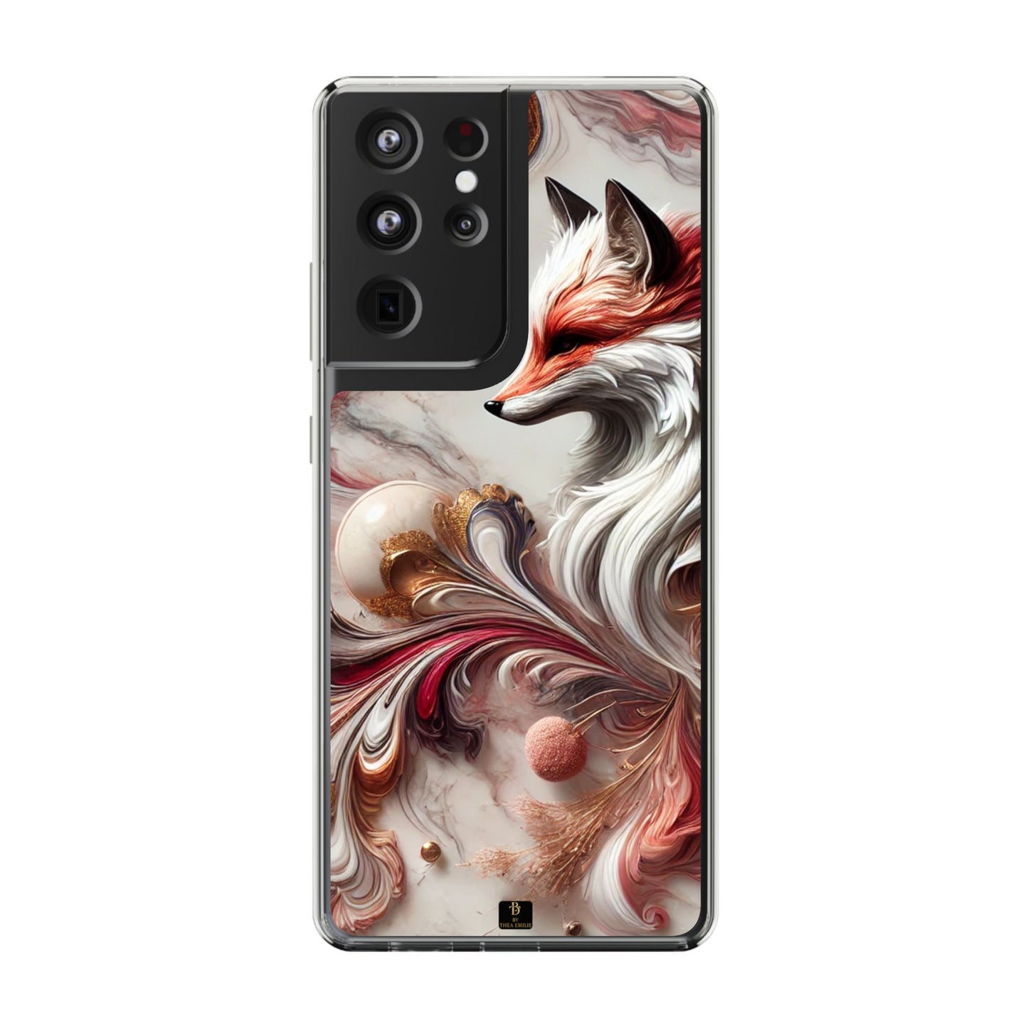 Artistic Fox Clear Phone Case – Stylish Protection for Animal Lovers