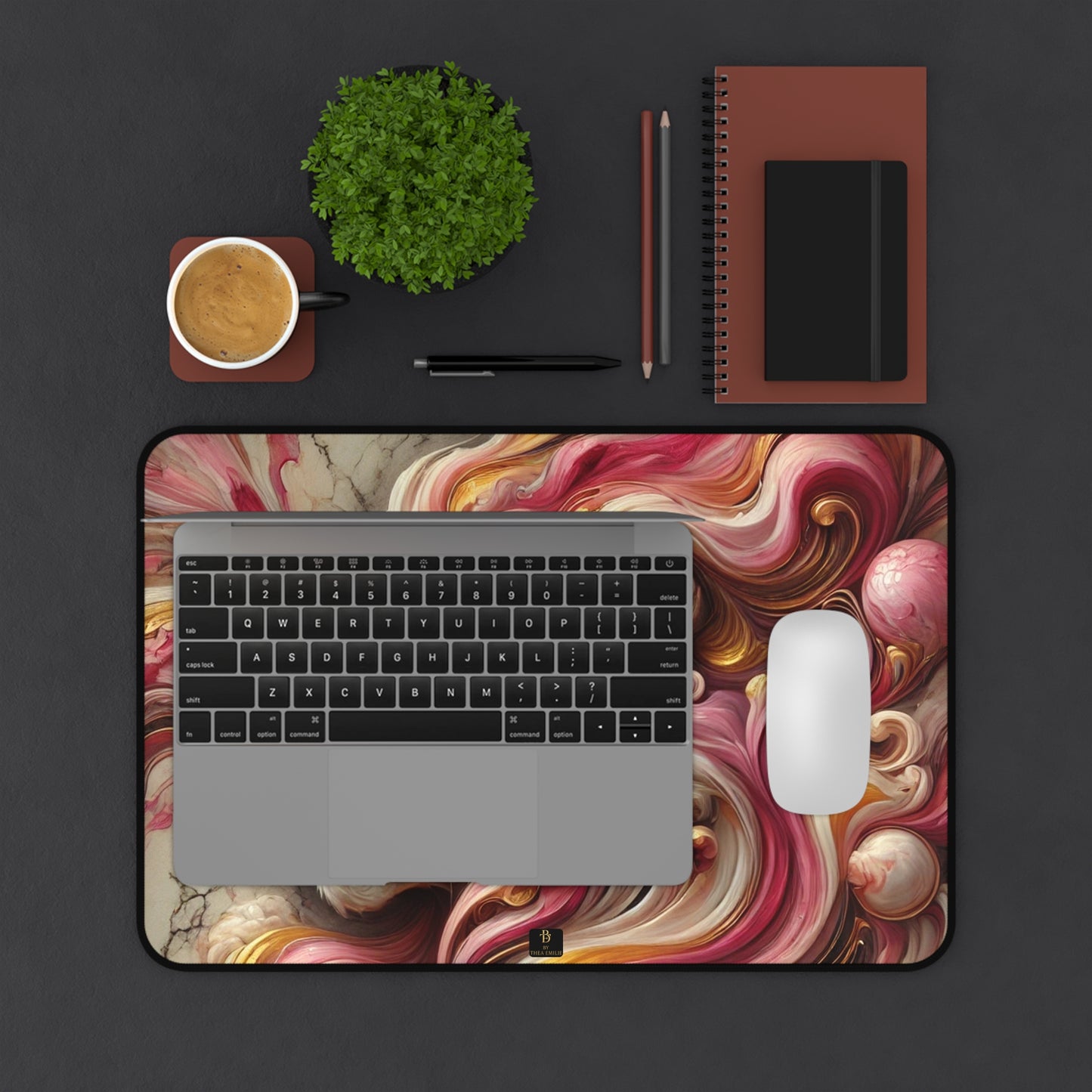 Artistic Lion Desk Mat – Luxury Marble Mouse Pad with Flowing Mane Design in 3 Sizes